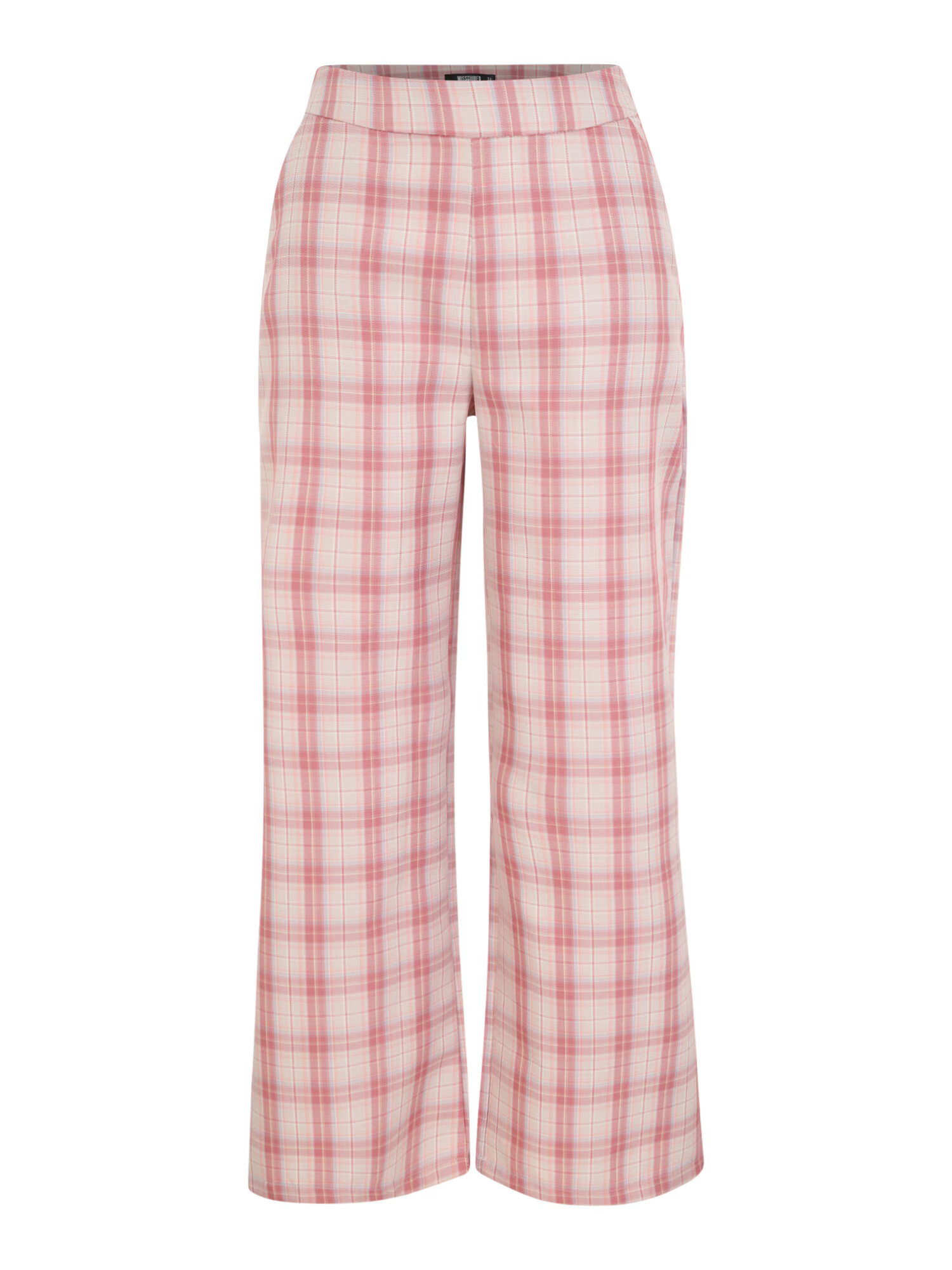 Missguided Petite Hlače 'GINGHAM' roza / rosé / bela / svetlo modra - Pepit.si