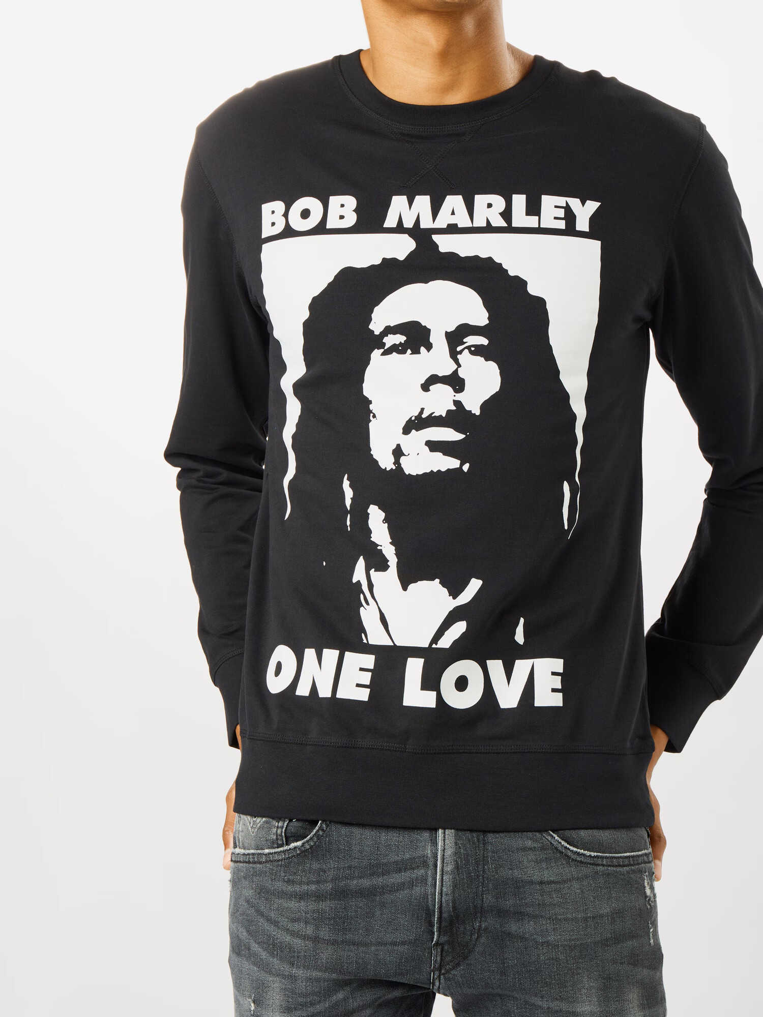 Mister Tee Majica 'Bob Marley One Love' črna / bela - Pepit.si