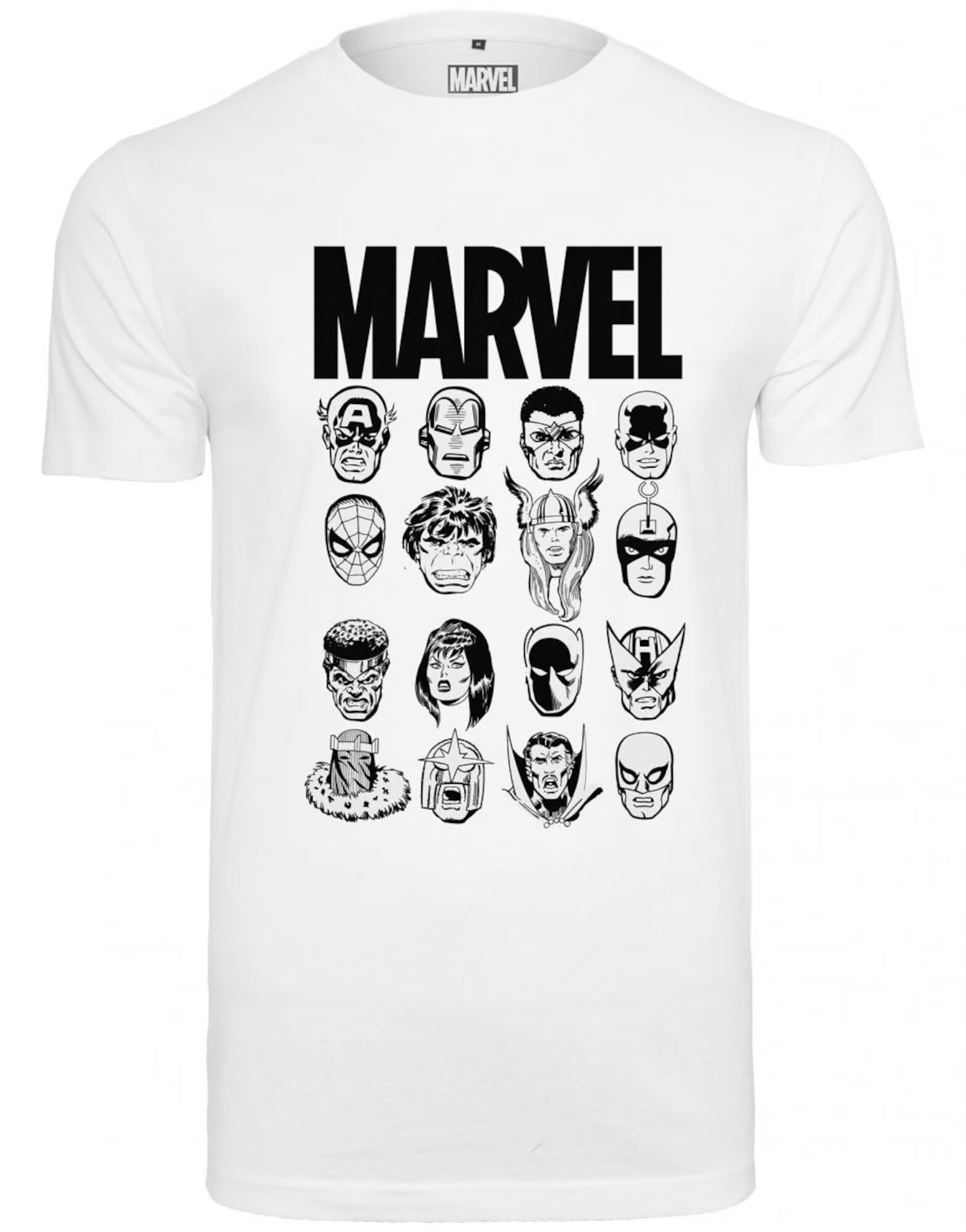 Mister Tee Majica 'Marvel Crew Tee' črna / bela - Pepit.si