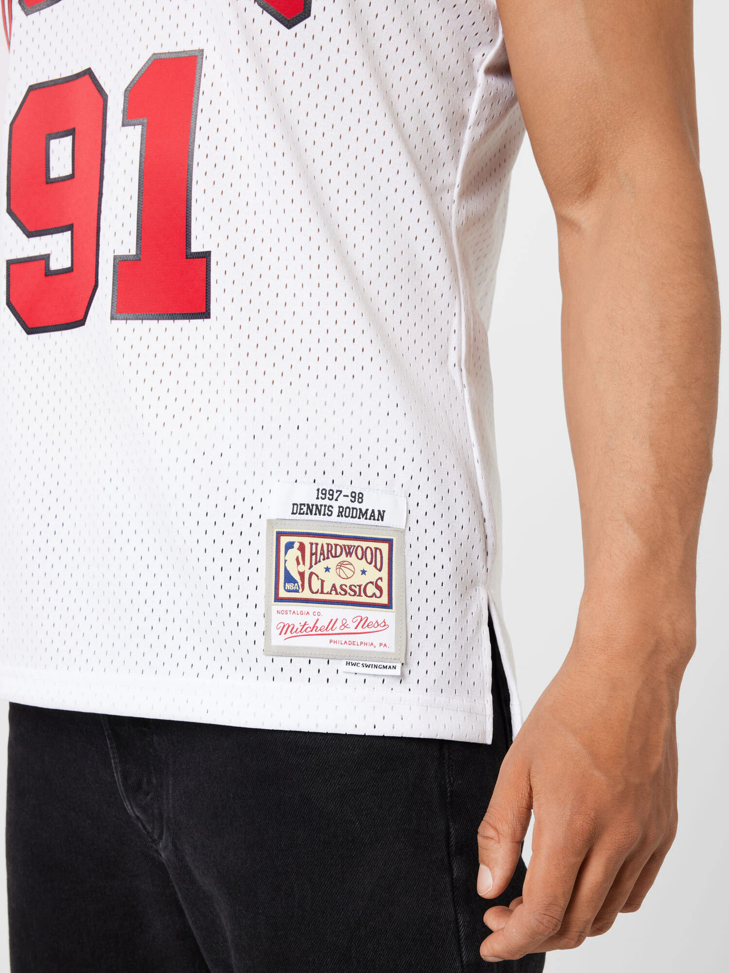 Mitchell & Ness Majica ognjeno rdeča / črna / bela - Pepit.si