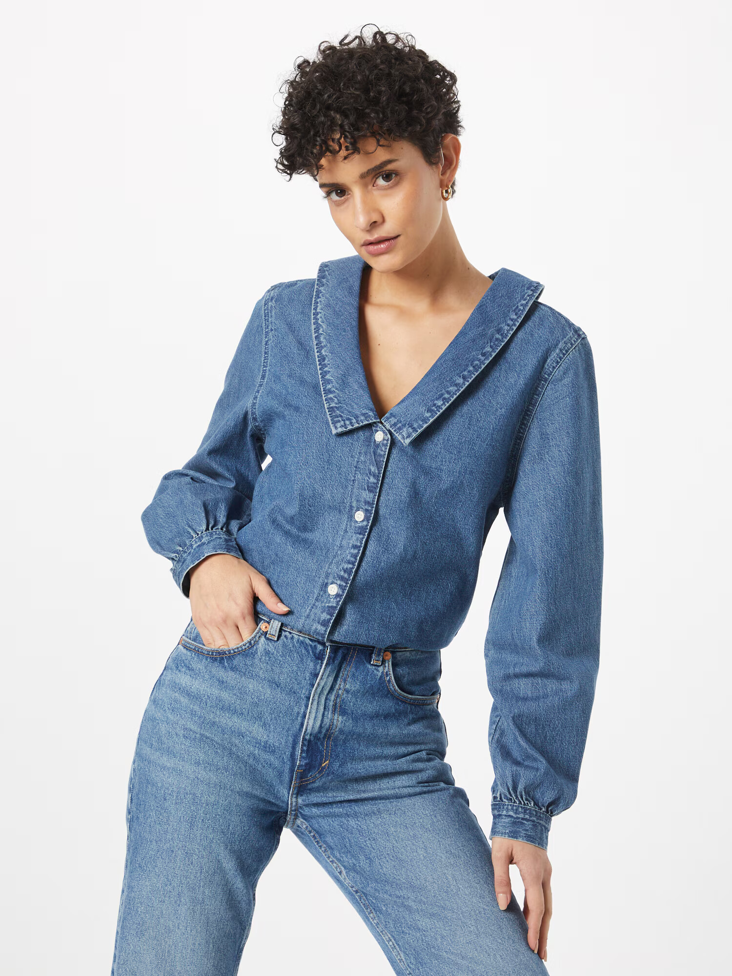 Monki Bluza moder denim - Pepit.si