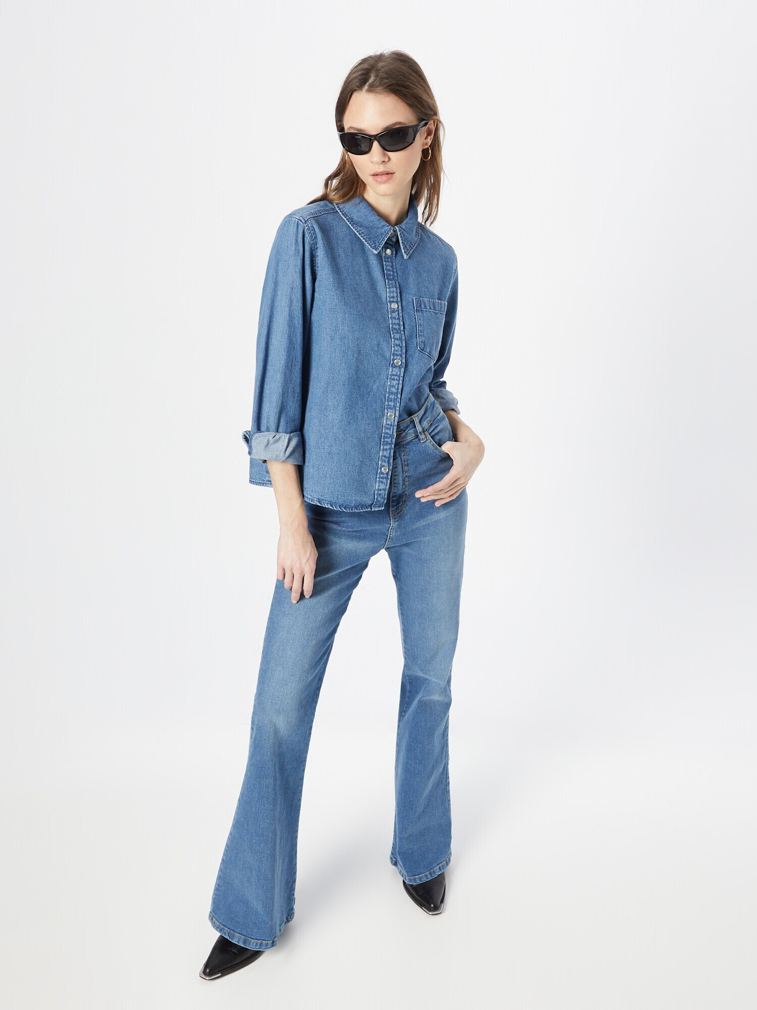 Monki Bluza moder denim - Pepit.si