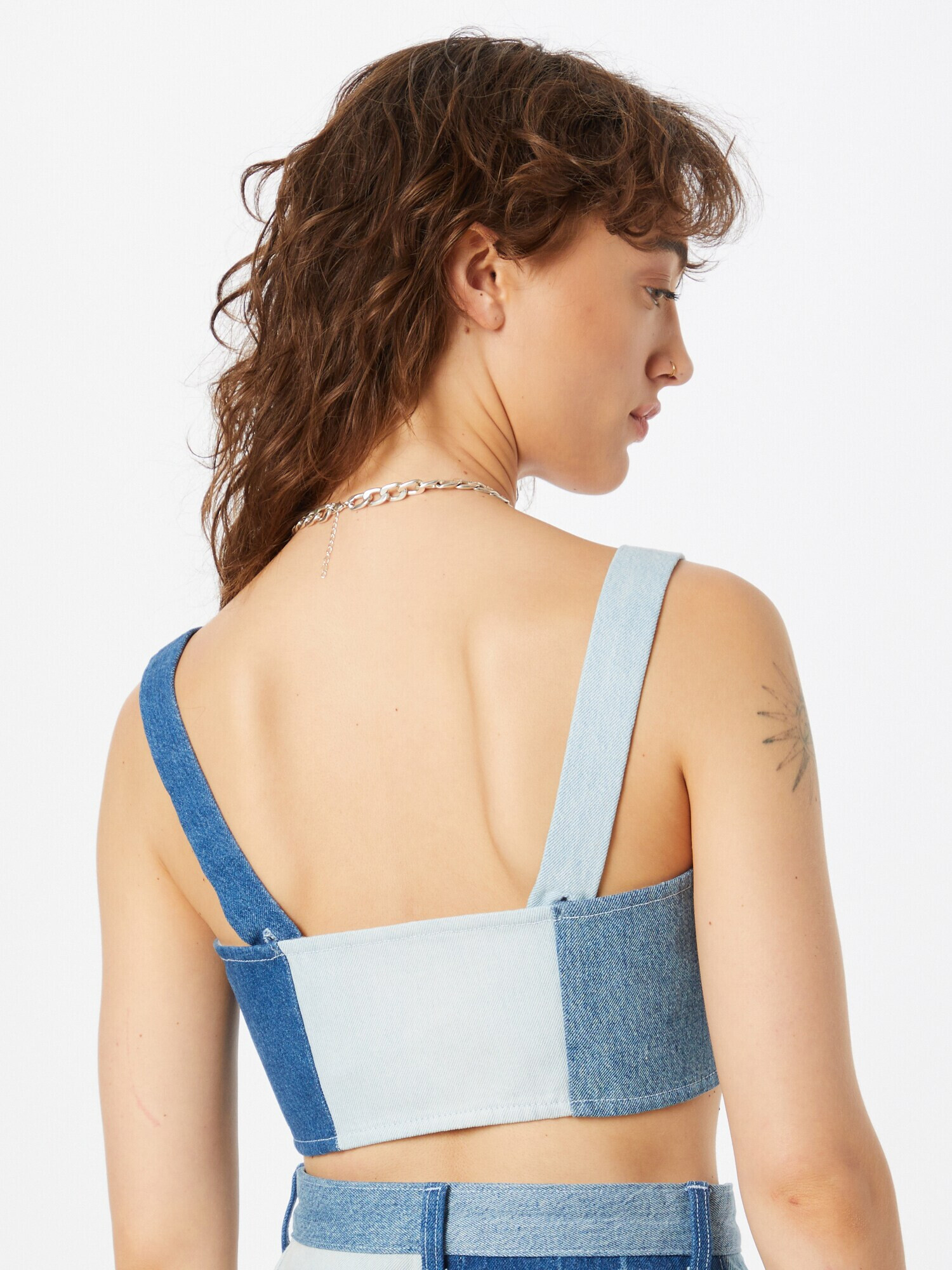 Monki Top modra / moder denim / svetlo modra - Pepit.si