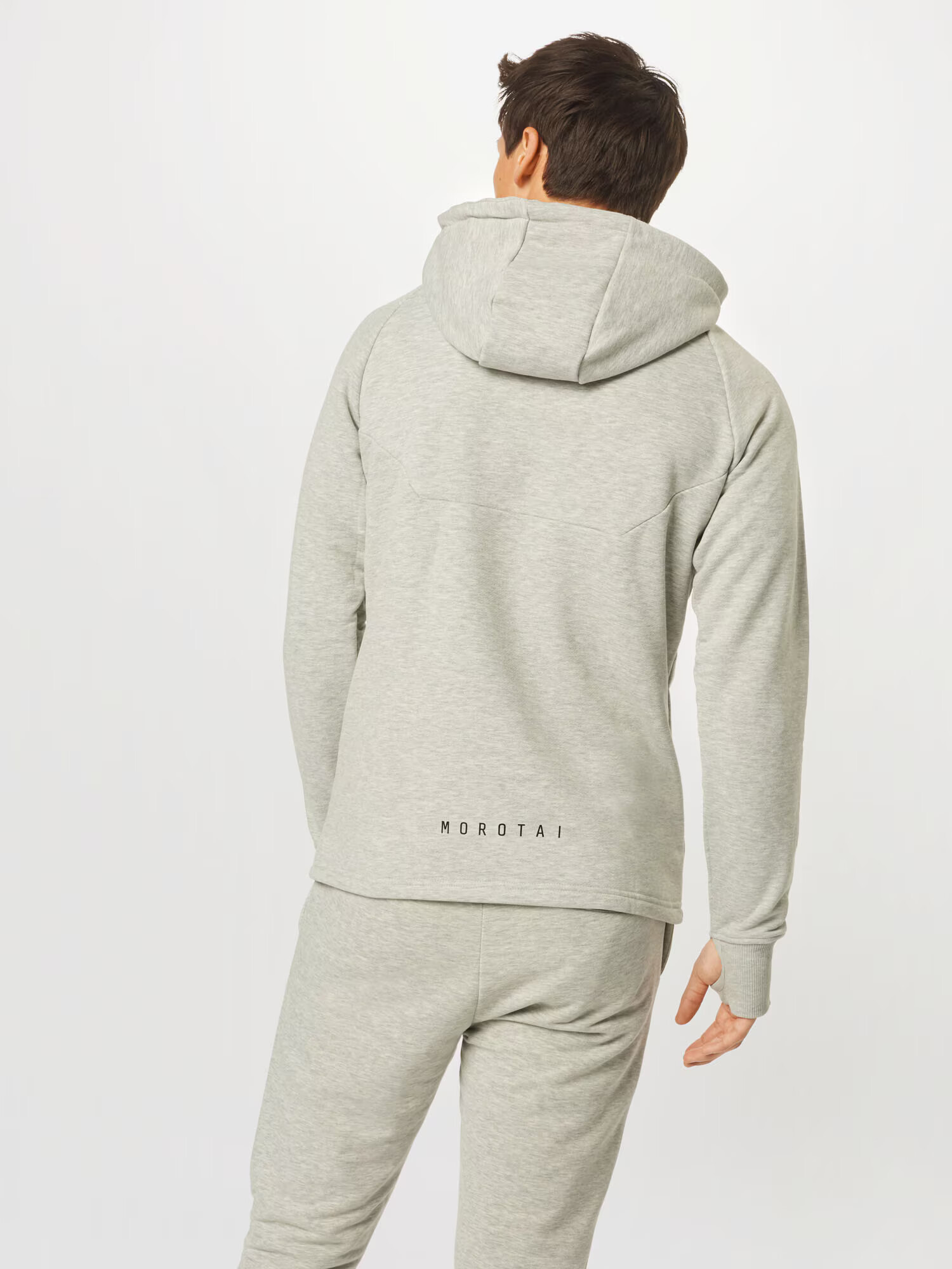 MOROTAI Športen pulover ' Neotech Zip Hoodie ' svetlo siva - Pepit.si