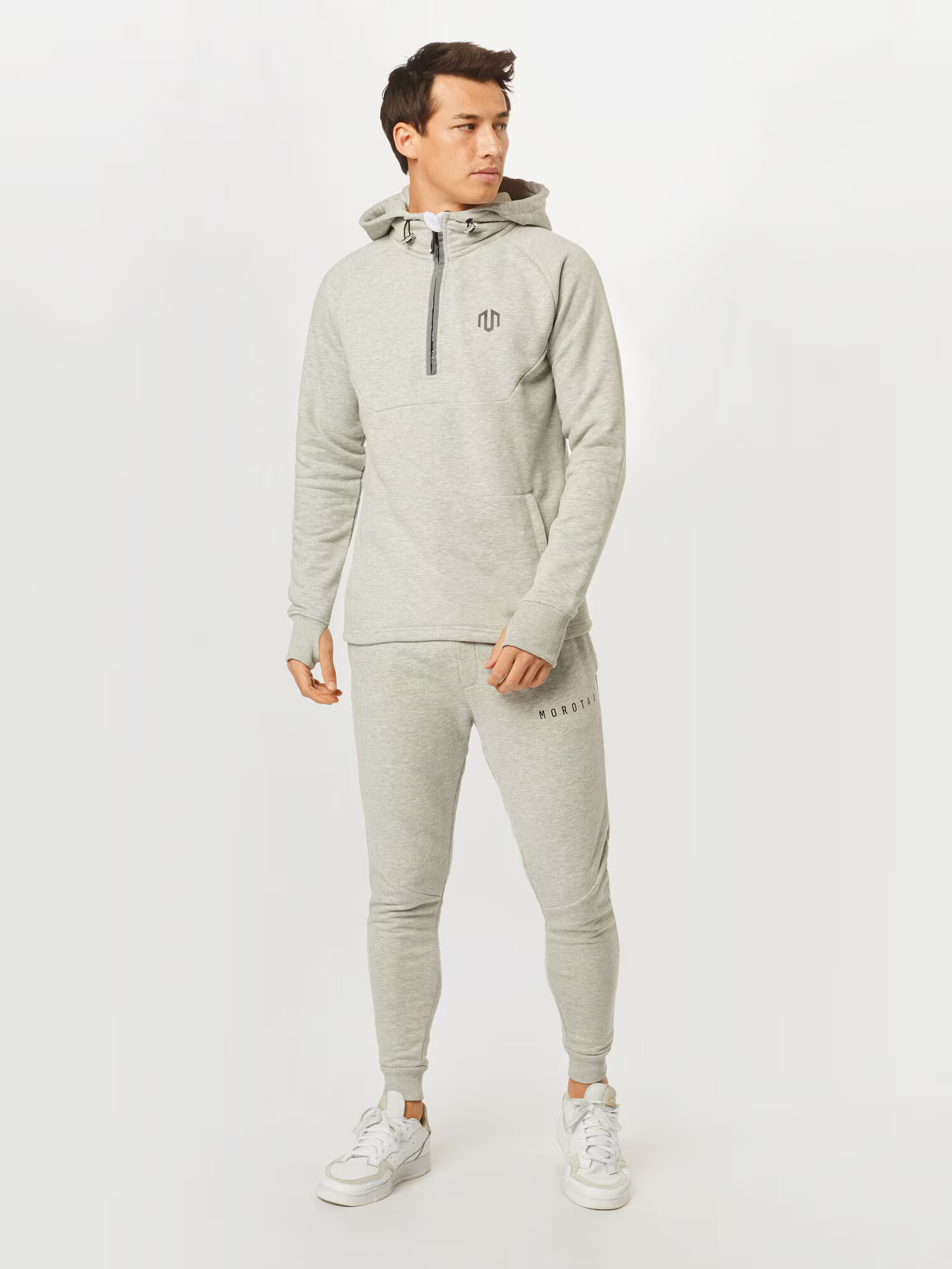 MOROTAI Športen pulover ' Neotech Zip Hoodie ' svetlo siva - Pepit.si