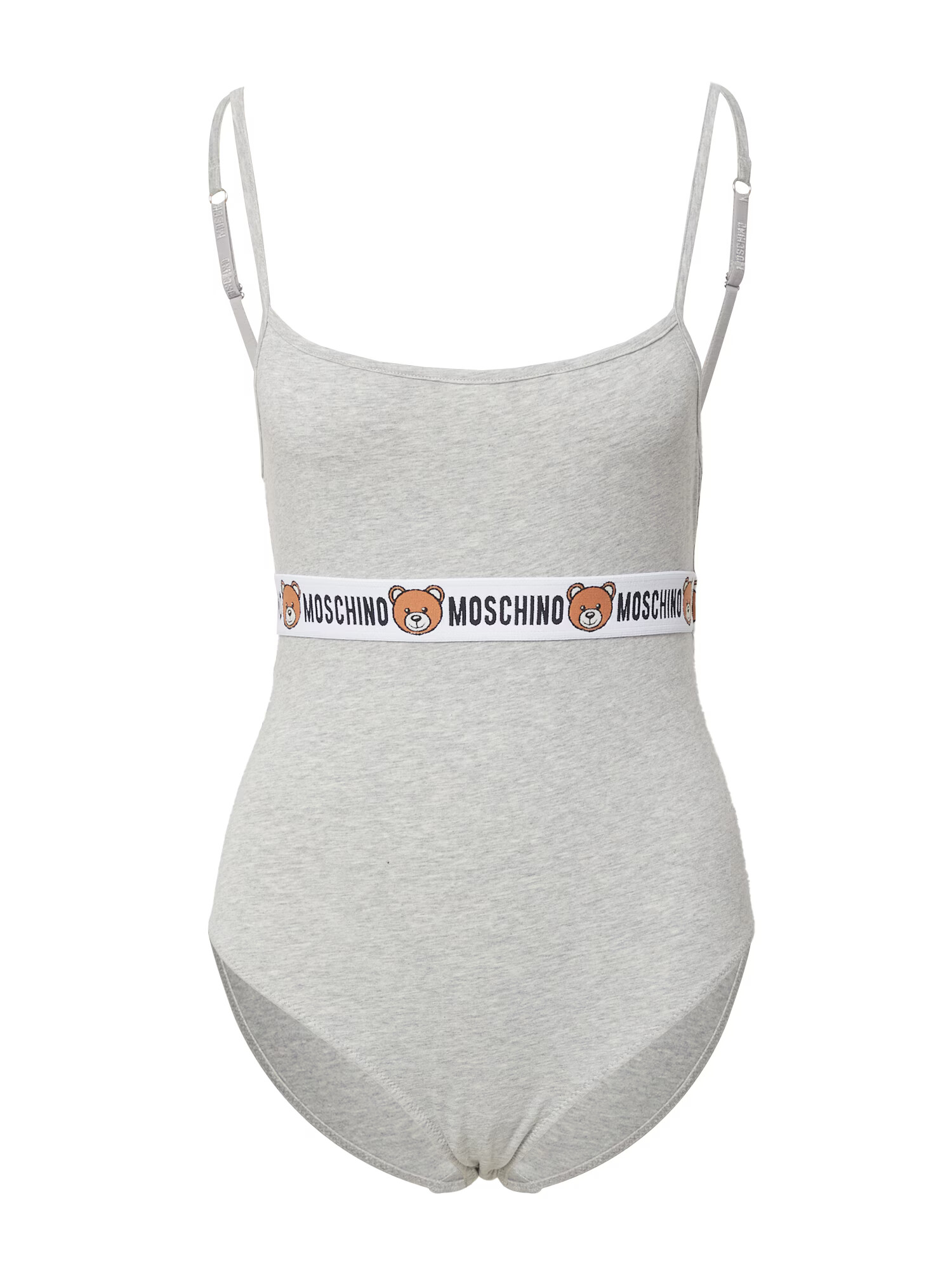 Moschino Underwear Bodi majica rjava / pegasto siva / črna / bela - Pepit.si