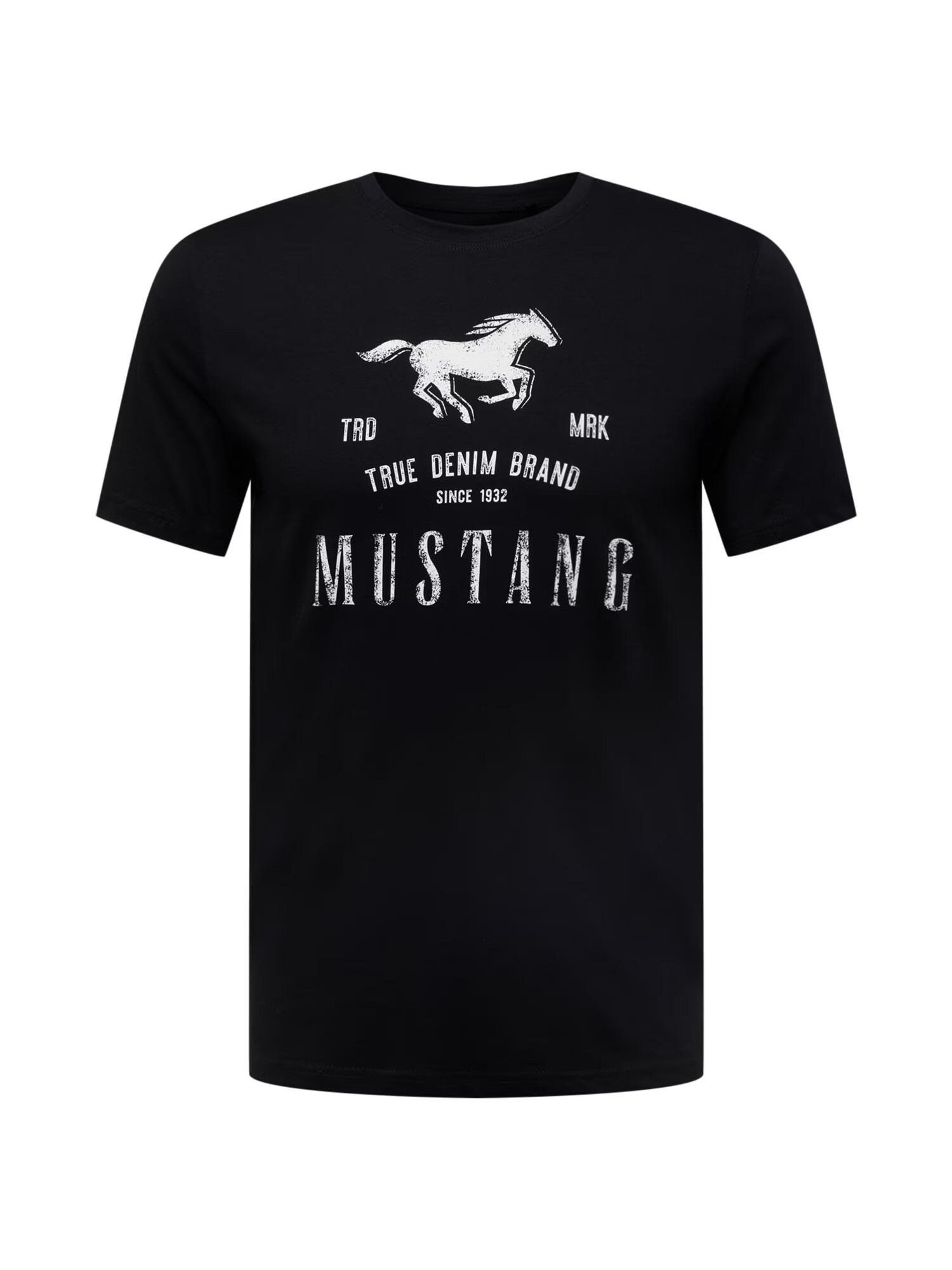 MUSTANG Majica 'Alex' črna / bela - Pepit.si