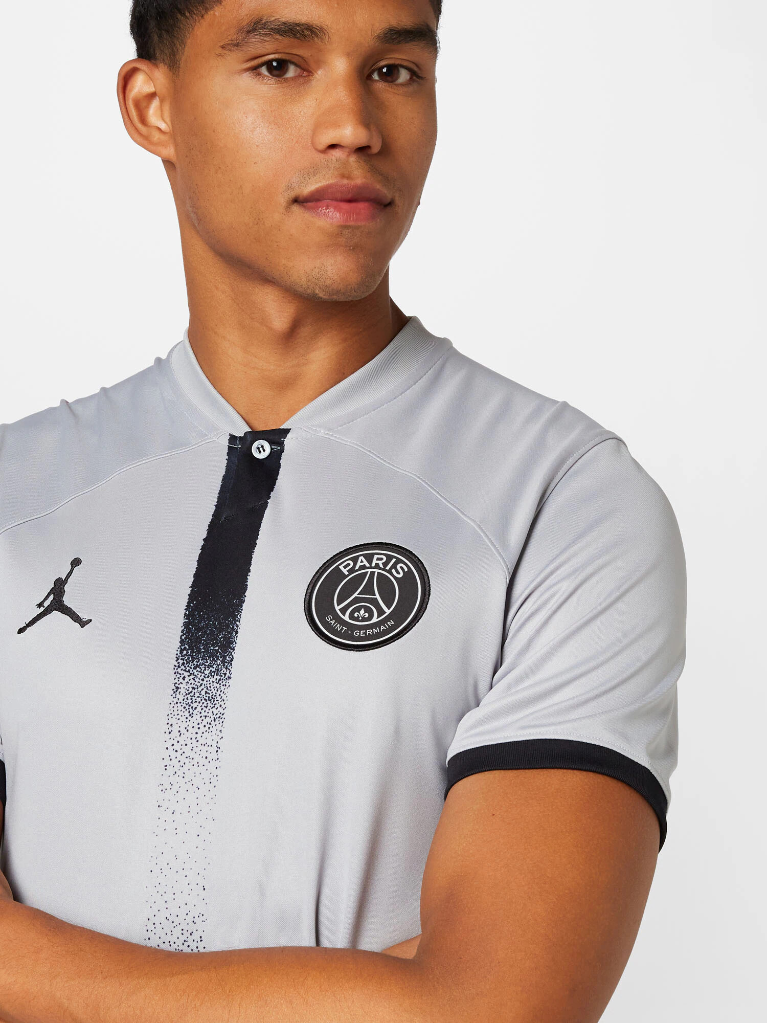 NIKE Dres 'Paris St.-Germain' svetlo siva / črna - Pepit.si