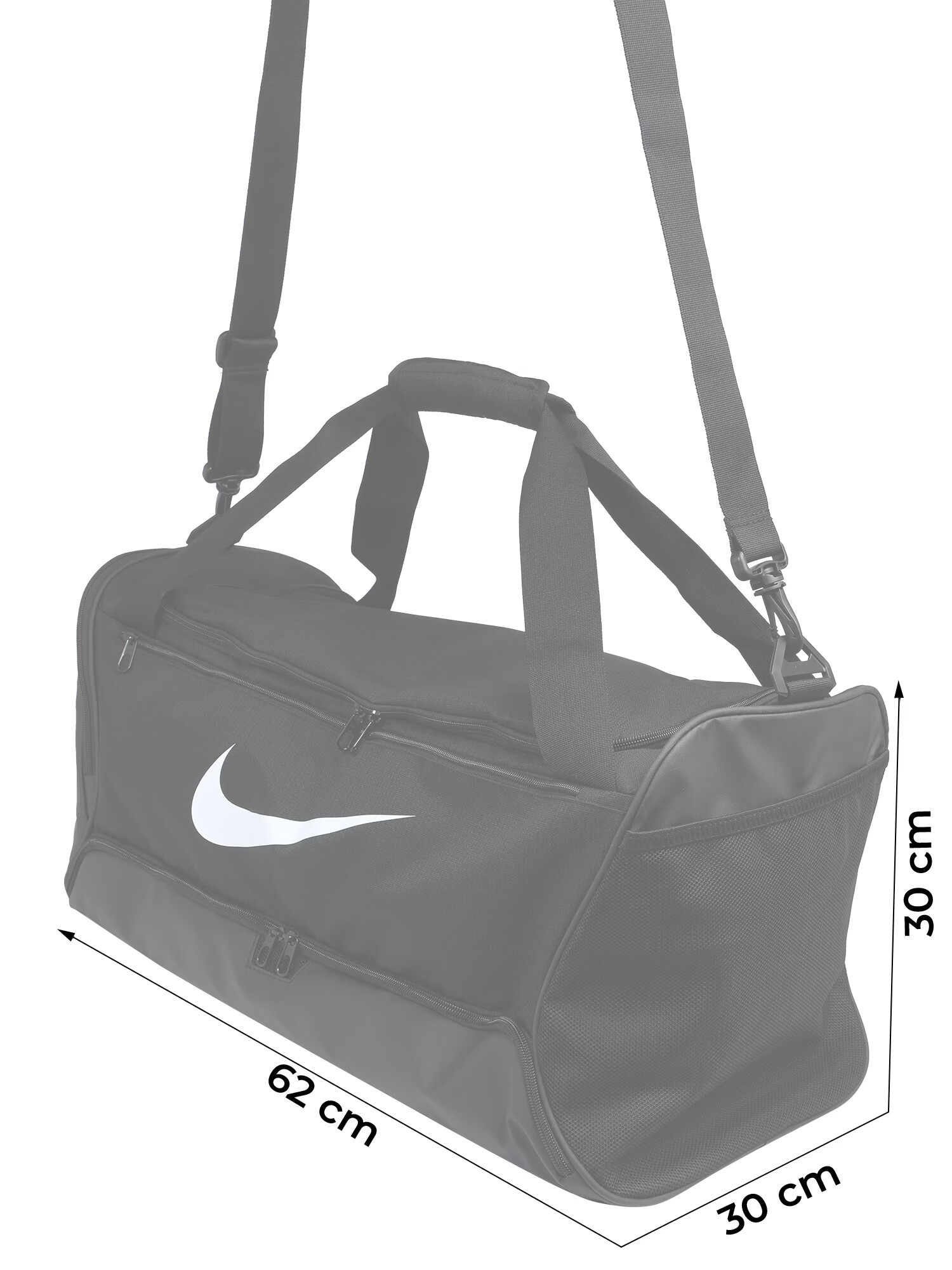 NIKE Športna torba 'Brasilia 9.5' črna / bela - Pepit.si