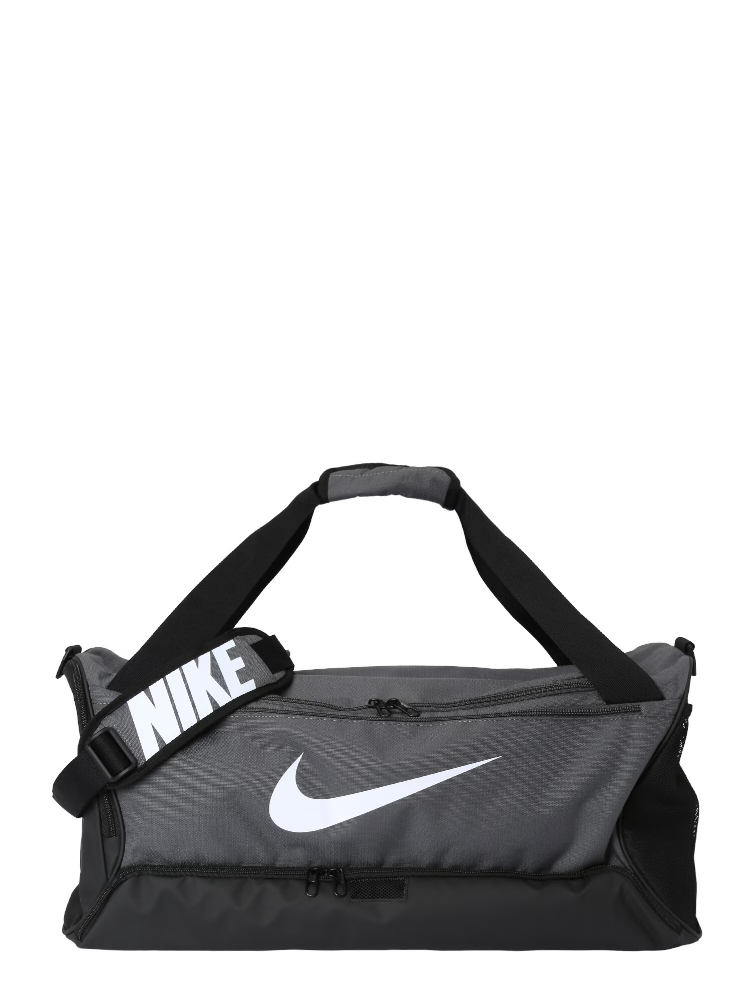 NIKE Športna torba 'Brasilia 9.5' siva / črna / bela - Pepit.si