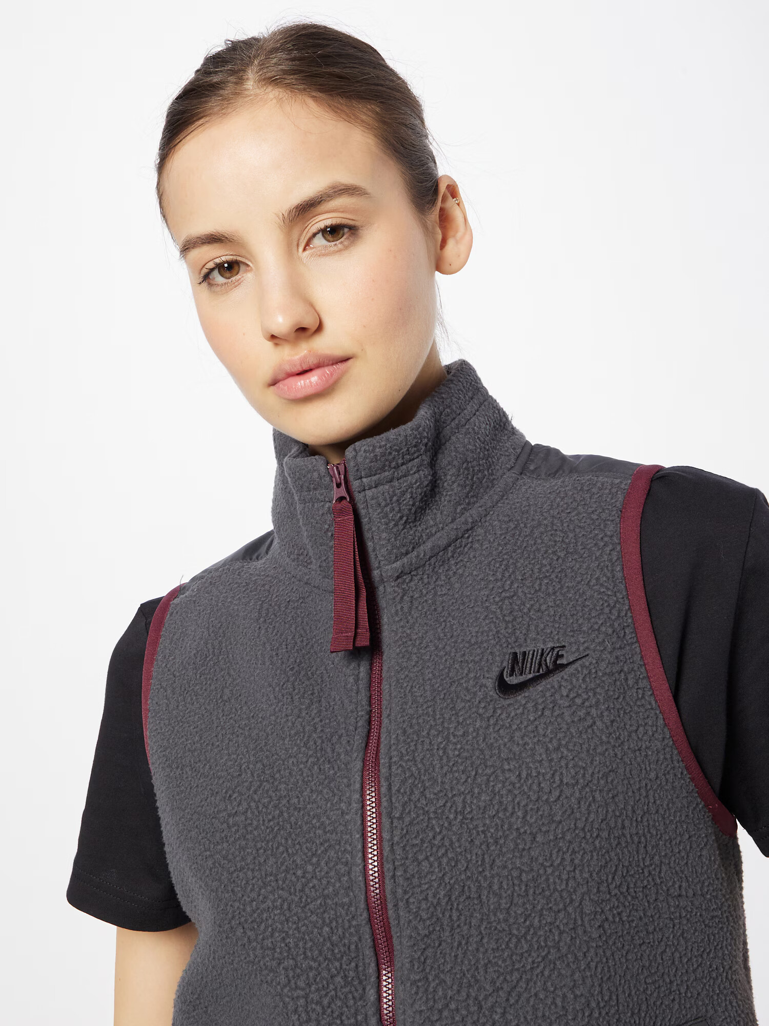 Nike Sportswear Brezrokavnik antracit / temno rdeča - Pepit.si