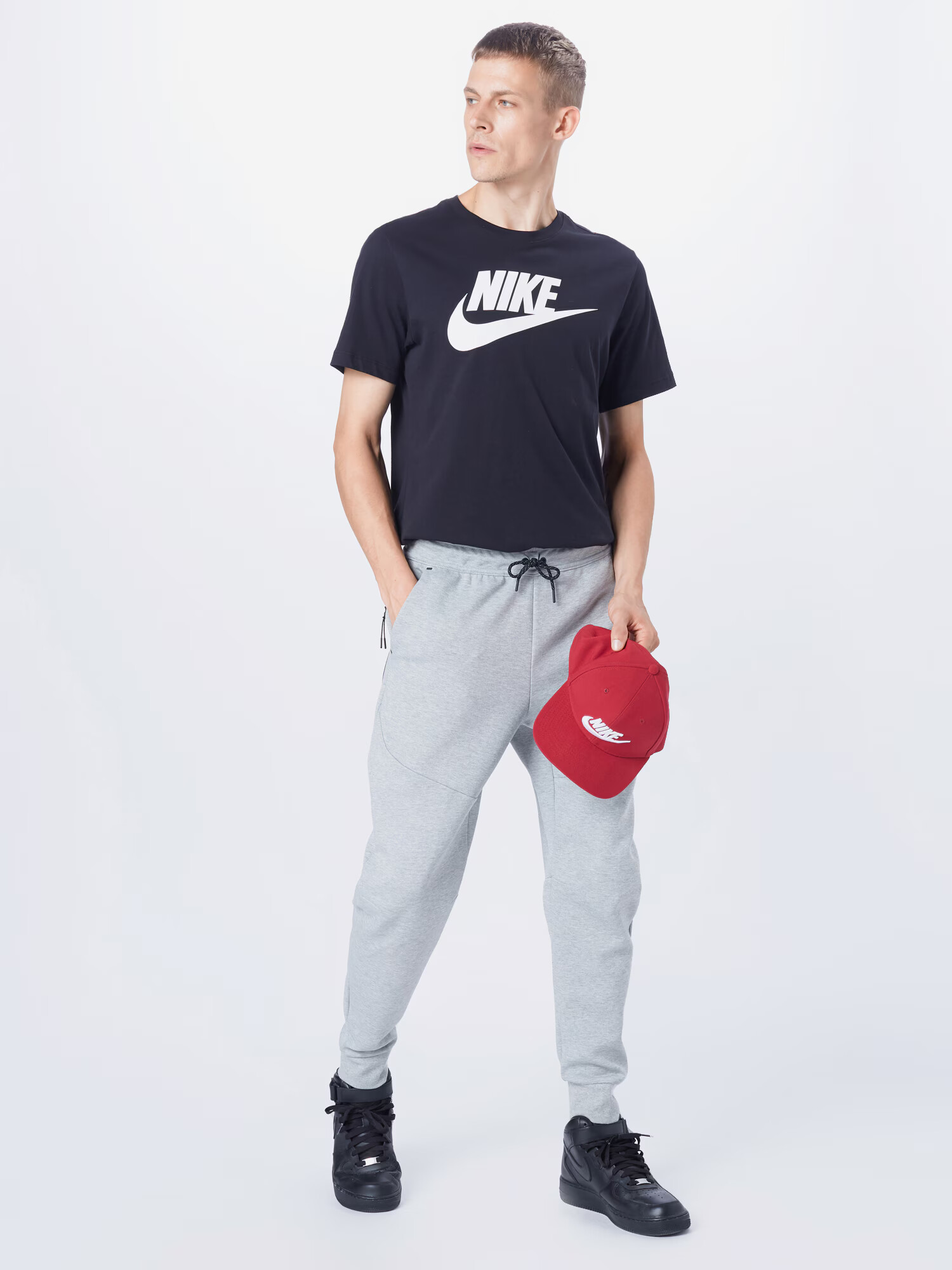 Nike Sportswear Hlače svetlo siva / črna - Pepit.si