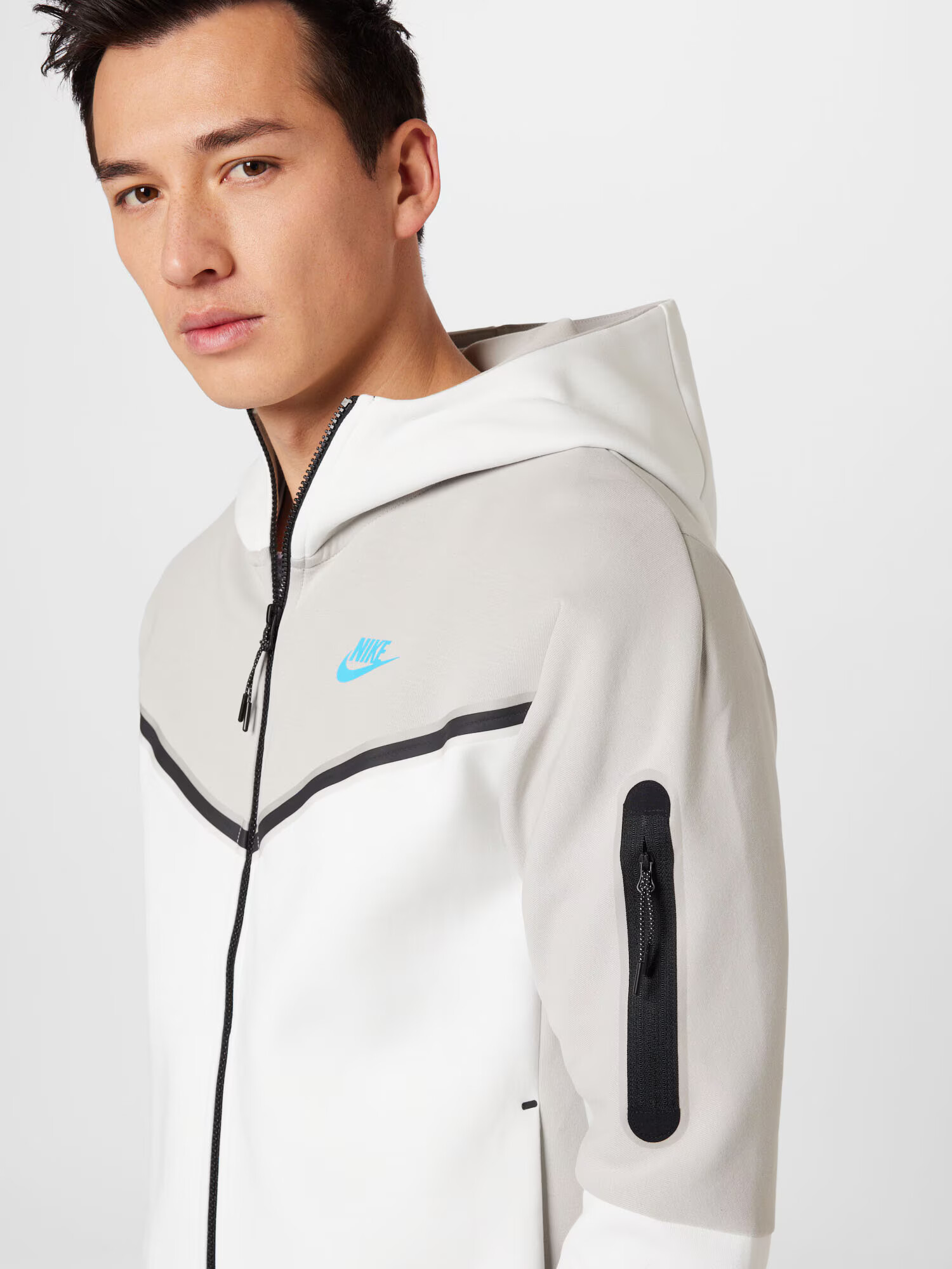 Nike Sportswear Jopa na zadrgo modra / svetlo siva / bela - Pepit.si