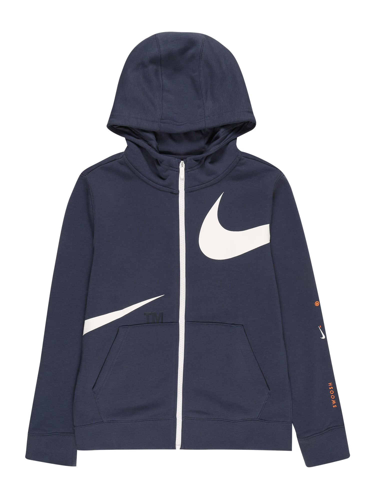 Nike Sportswear Jopa na zadrgo bela / mornarska / oranžna - Pepit.si