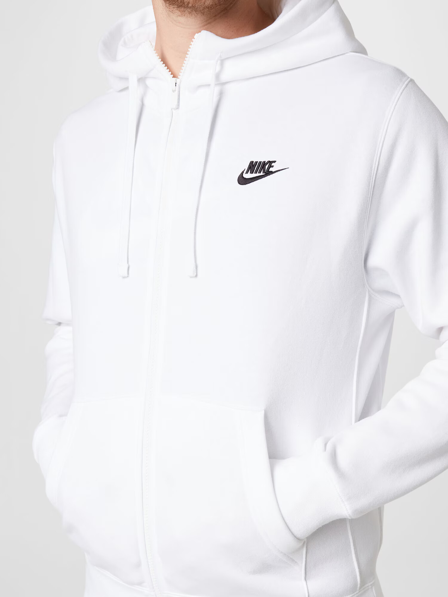 Nike Sportswear Jopa na zadrgo črna / bela - Pepit.si