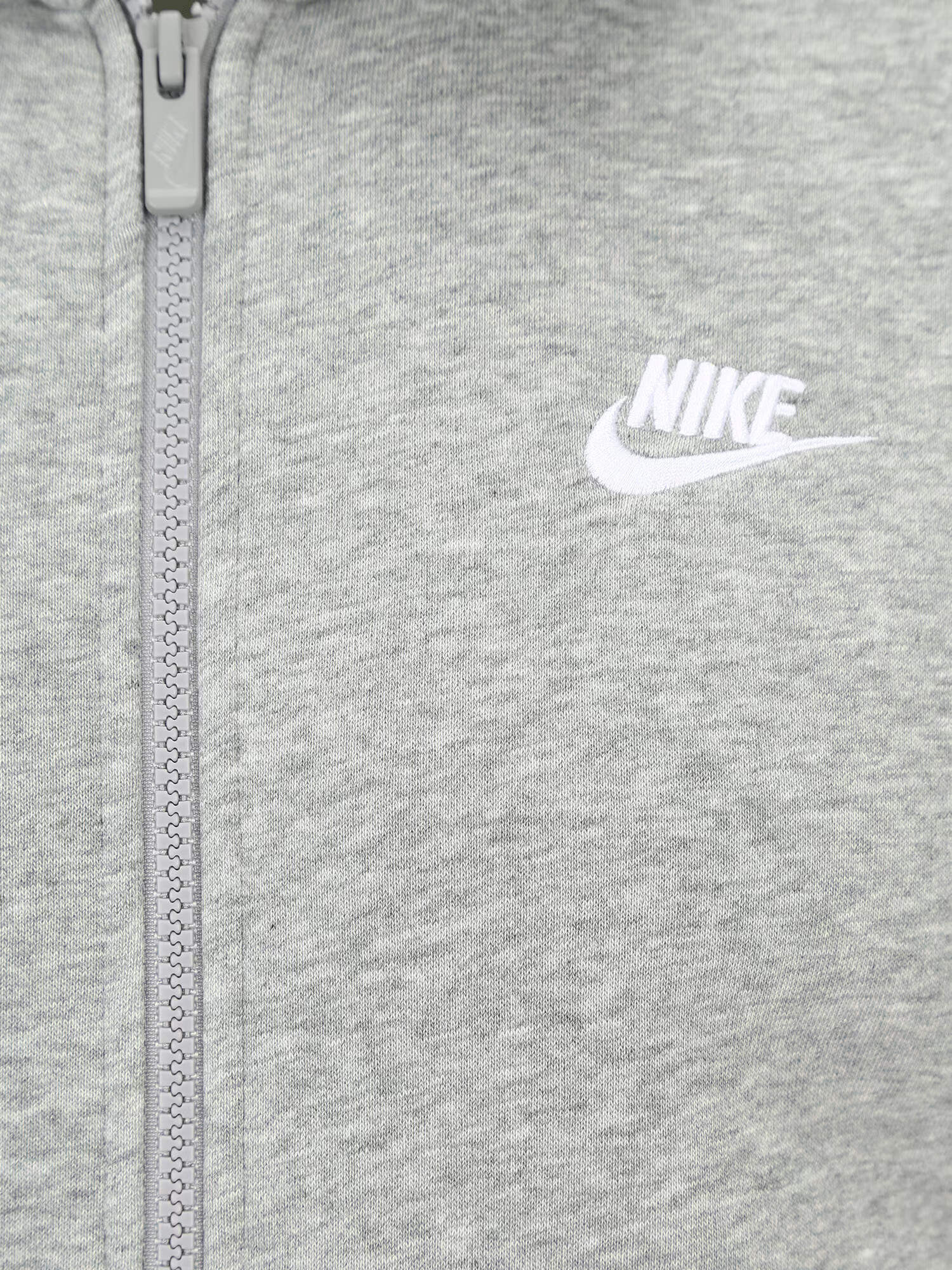 Nike Sportswear Jopa na zadrgo pegasto siva / bela - Pepit.si