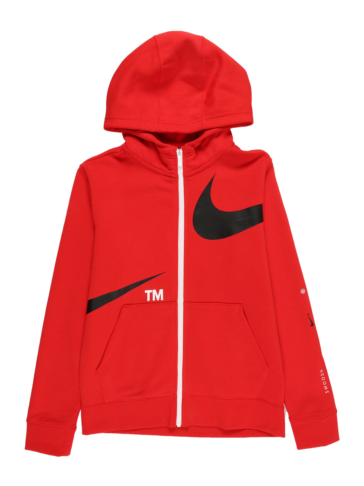 Nike Sportswear Jopa na zadrgo rdeča / bela / črna - Pepit.si