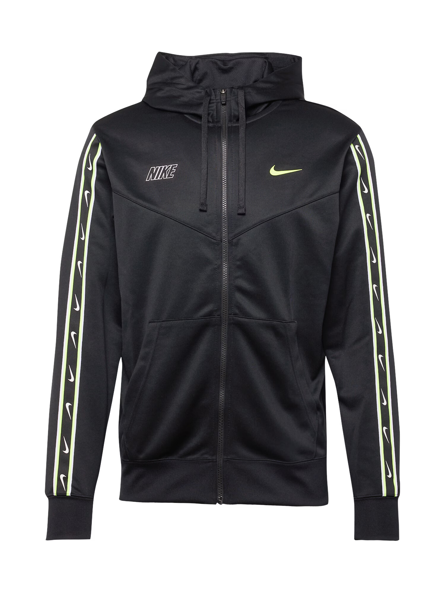 Nike Sportswear Jopa na zadrgo 'Repeat' neonsko rumena / črna / bela - Pepit.si