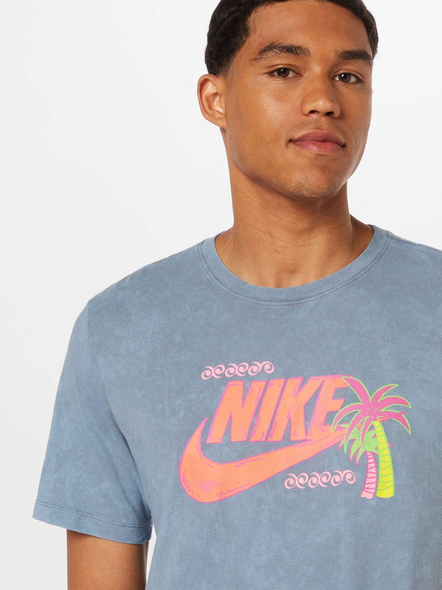 Nike Sportswear Majica 'BEACH PARTY' siva / limeta / breskev / eozin - Pepit.si