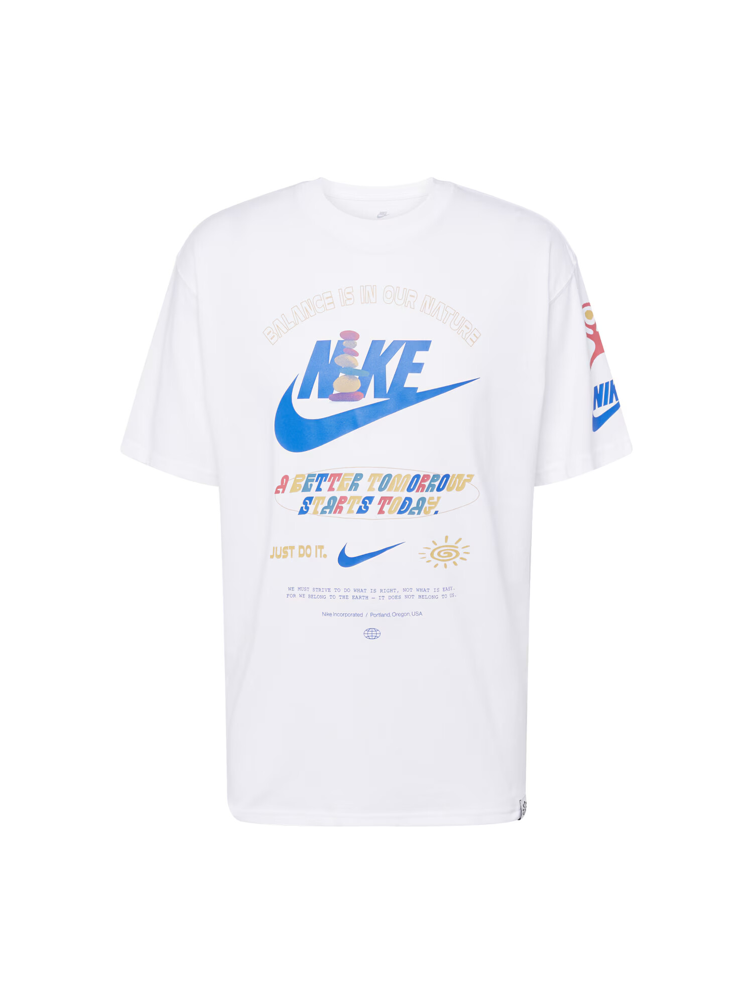 Nike Sportswear Majica modra / gorčica / svetlo rdeča / bela - Pepit.si