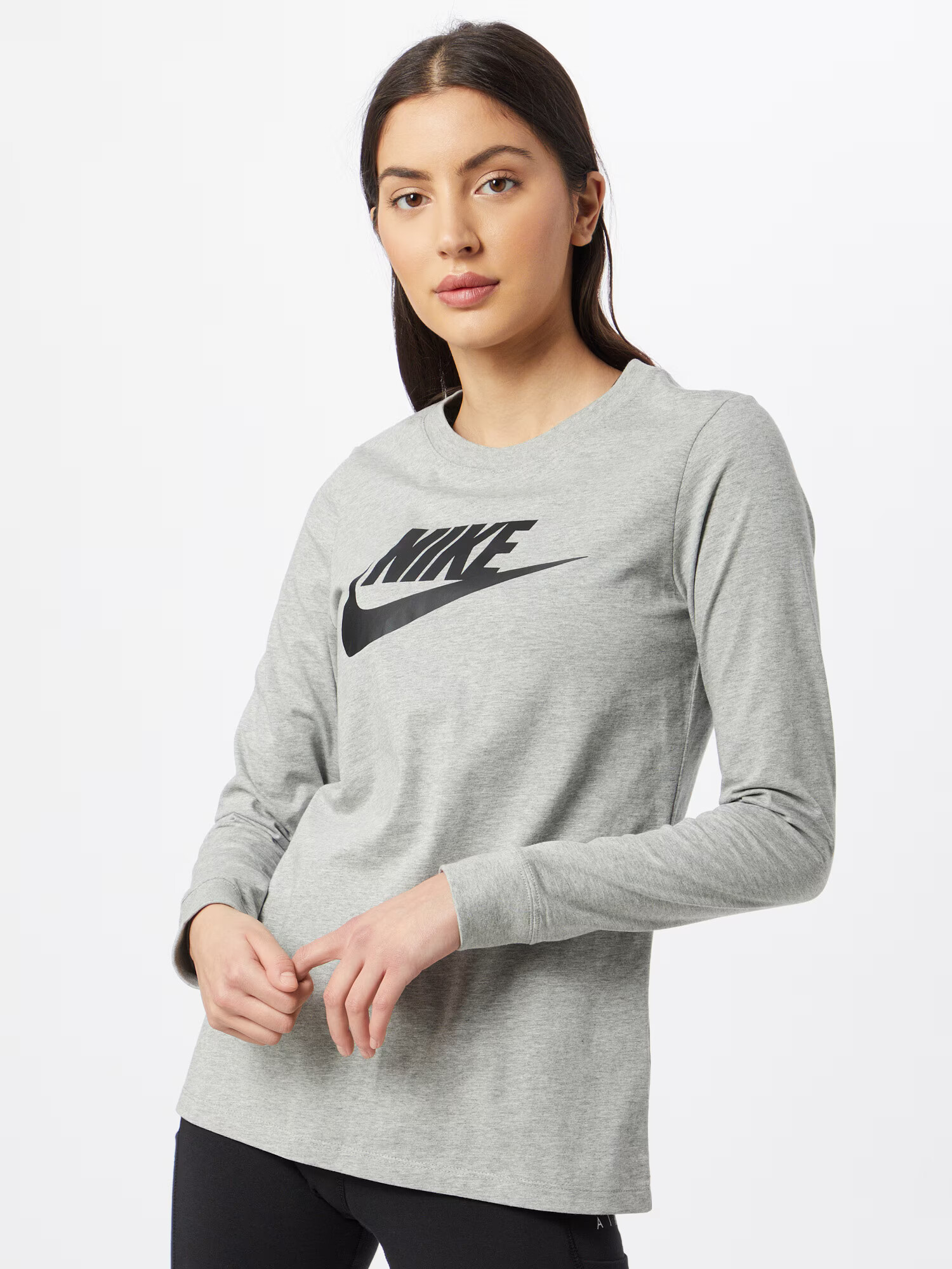 Nike Sportswear Majica pegasto siva / črna - Pepit.si