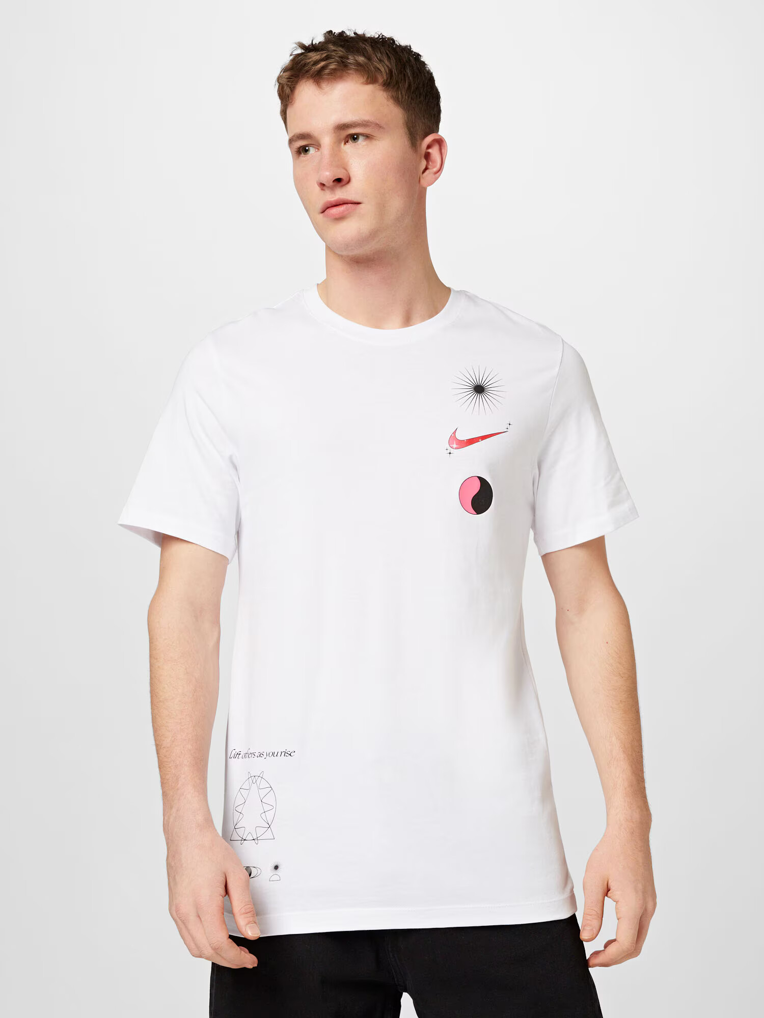 Nike Sportswear Majica roza / črna / bela - Pepit.si