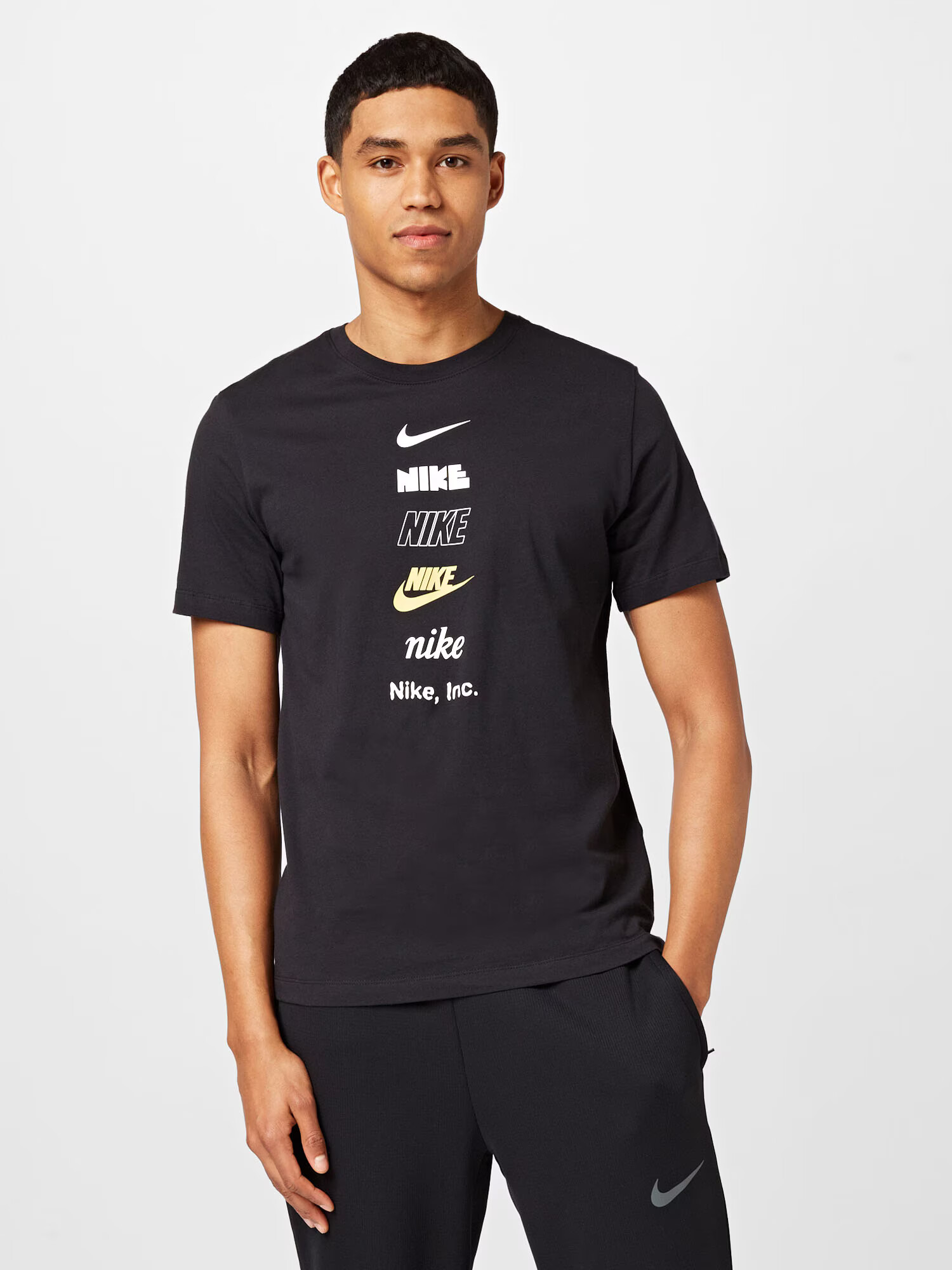 Nike Sportswear Majica rumena / črna / bela - Pepit.si