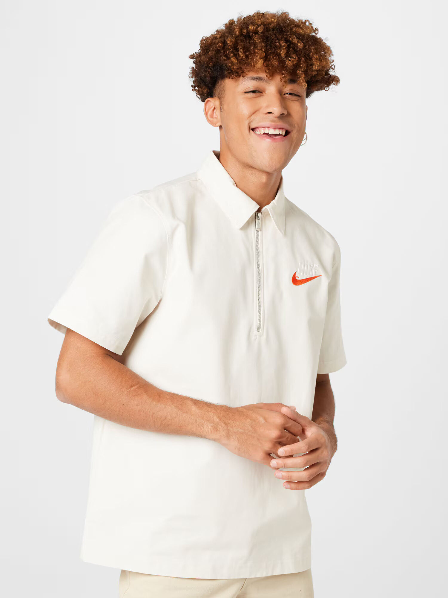 Nike Sportswear Majica svetlo siva / oranžna - Pepit.si