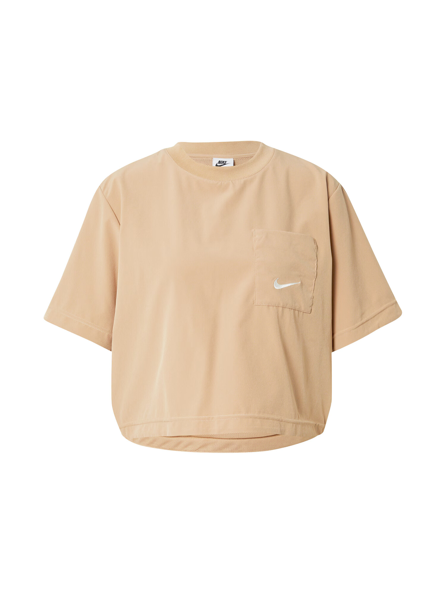 Nike Sportswear Majica temno bež / bela - Pepit.si