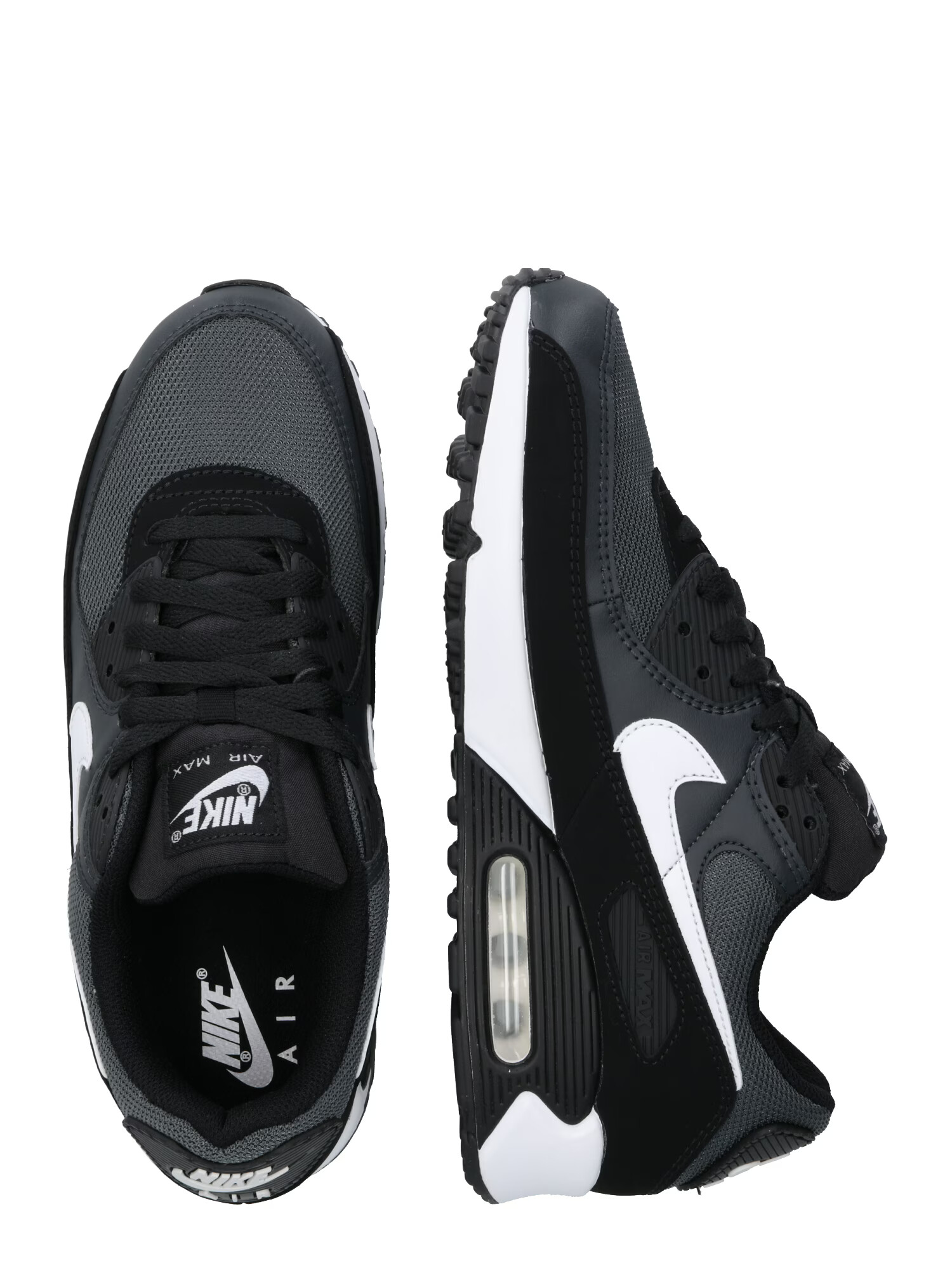 Nike Sportswear Nizke superge 'Air Max 90' siva / črna / bela - Pepit.si