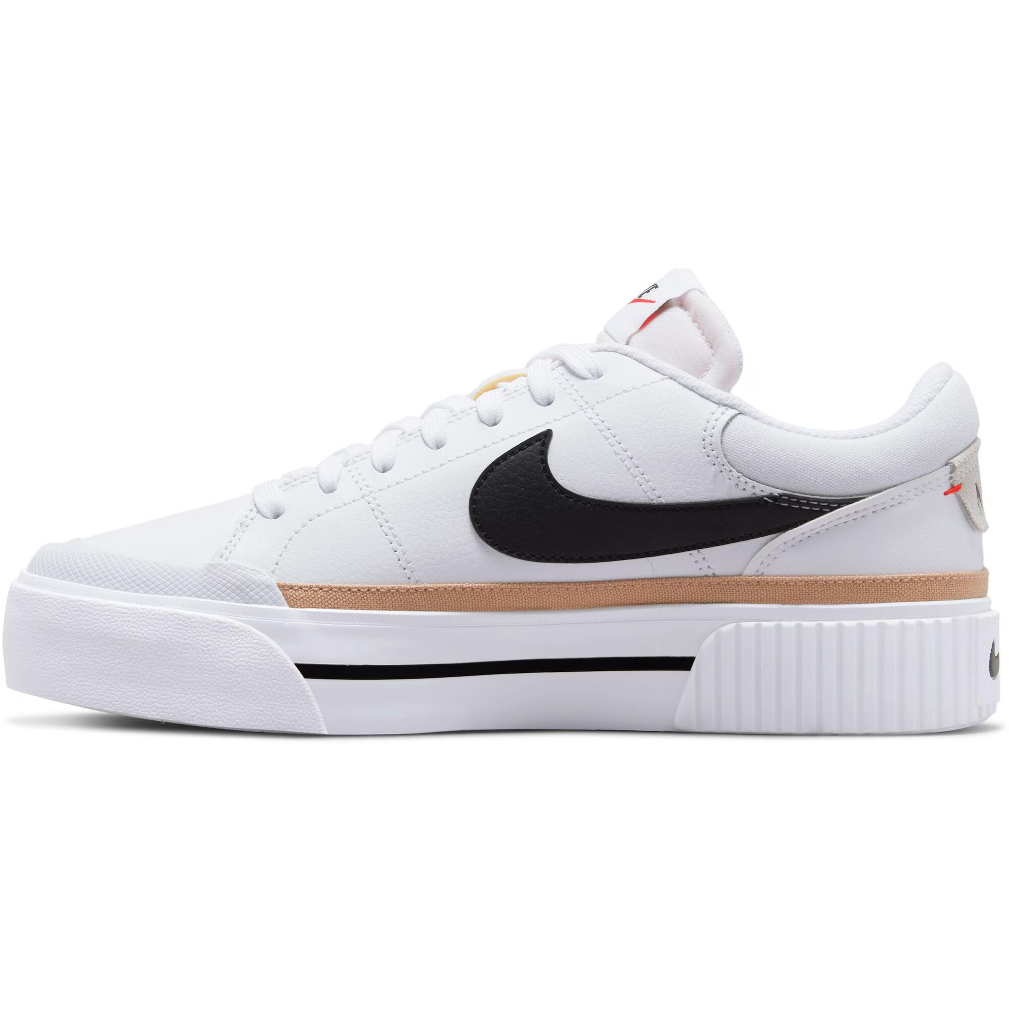 Nike Sportswear Nizke superge 'Court Legacy Lift' bež / črna / bela - Pepit.si