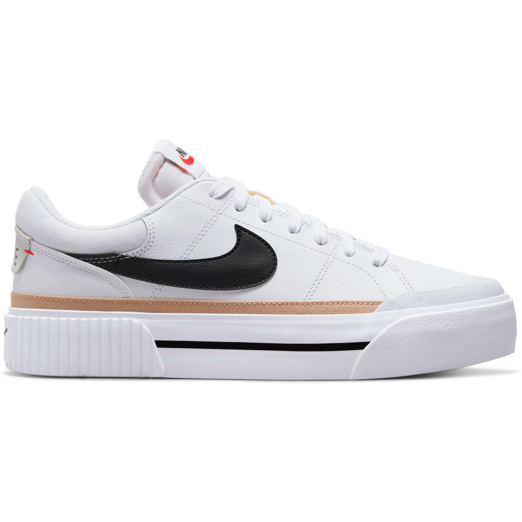 Nike Sportswear Nizke superge 'Court Legacy Lift' bež / črna / bela - Pepit.si