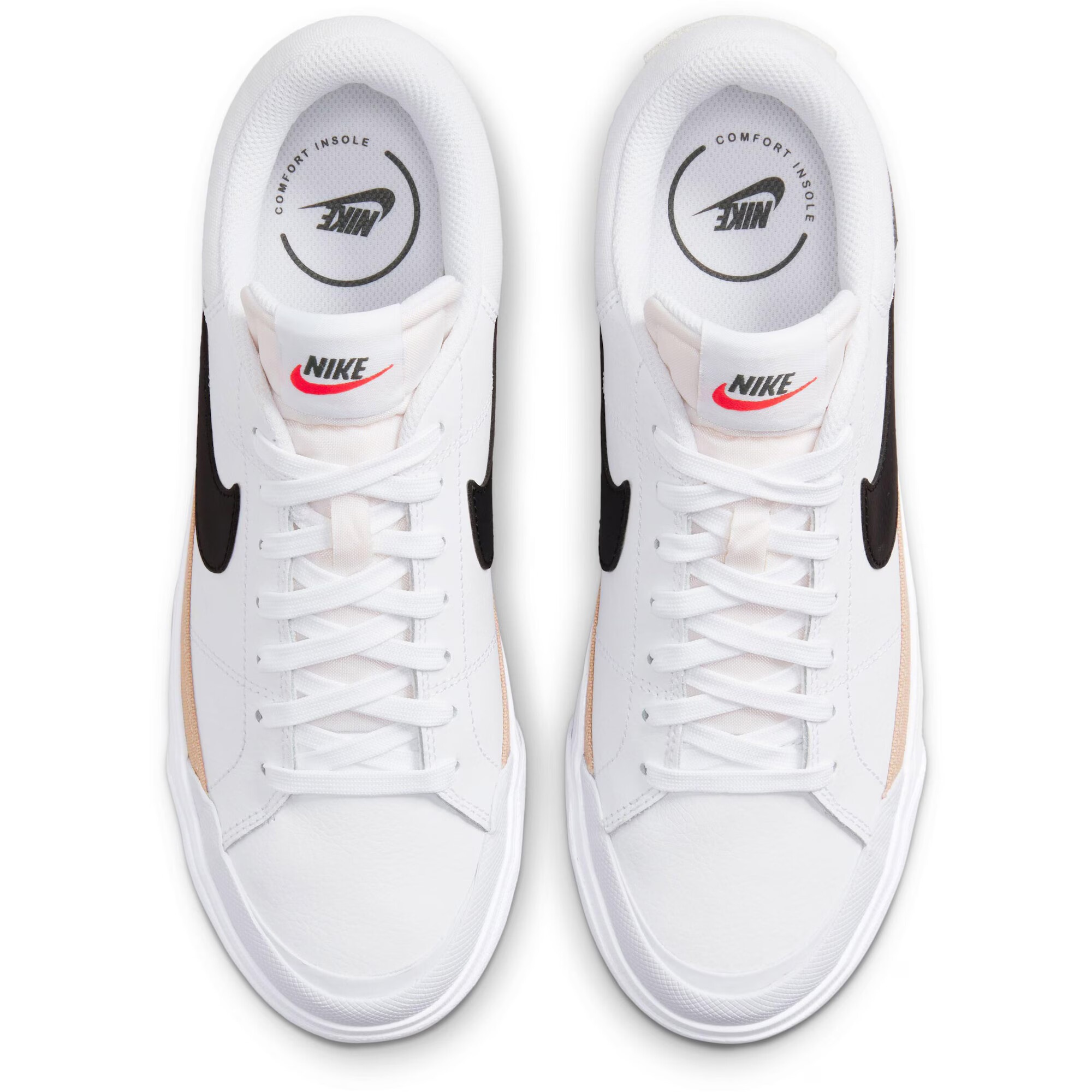 Nike Sportswear Nizke superge 'Court Legacy Lift' bež / črna / bela - Pepit.si