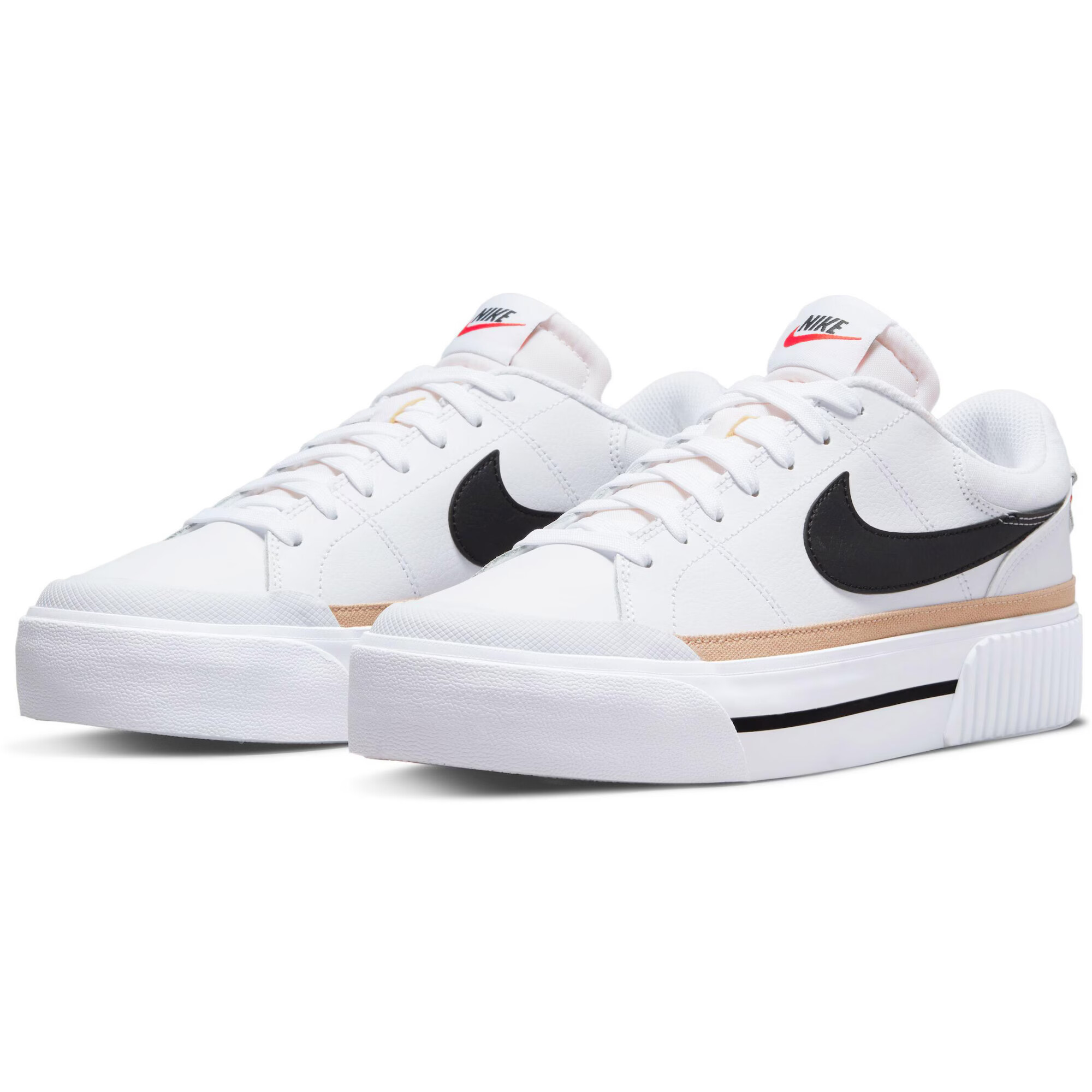 Nike Sportswear Nizke superge 'Court Legacy Lift' bež / črna / bela - Pepit.si