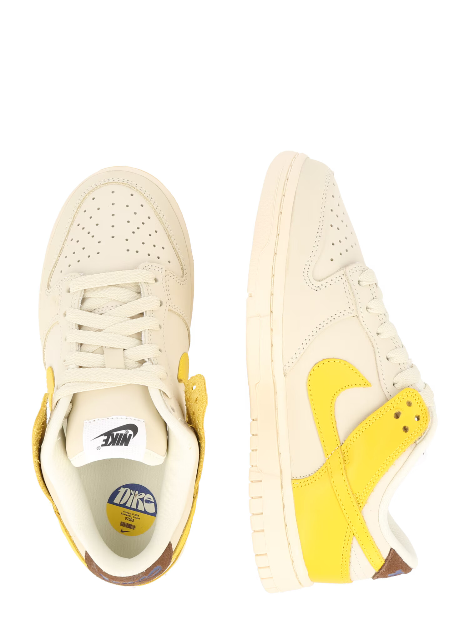 Nike Sportswear Nizke superge 'Dunk' rumena / volneno bela - Pepit.si