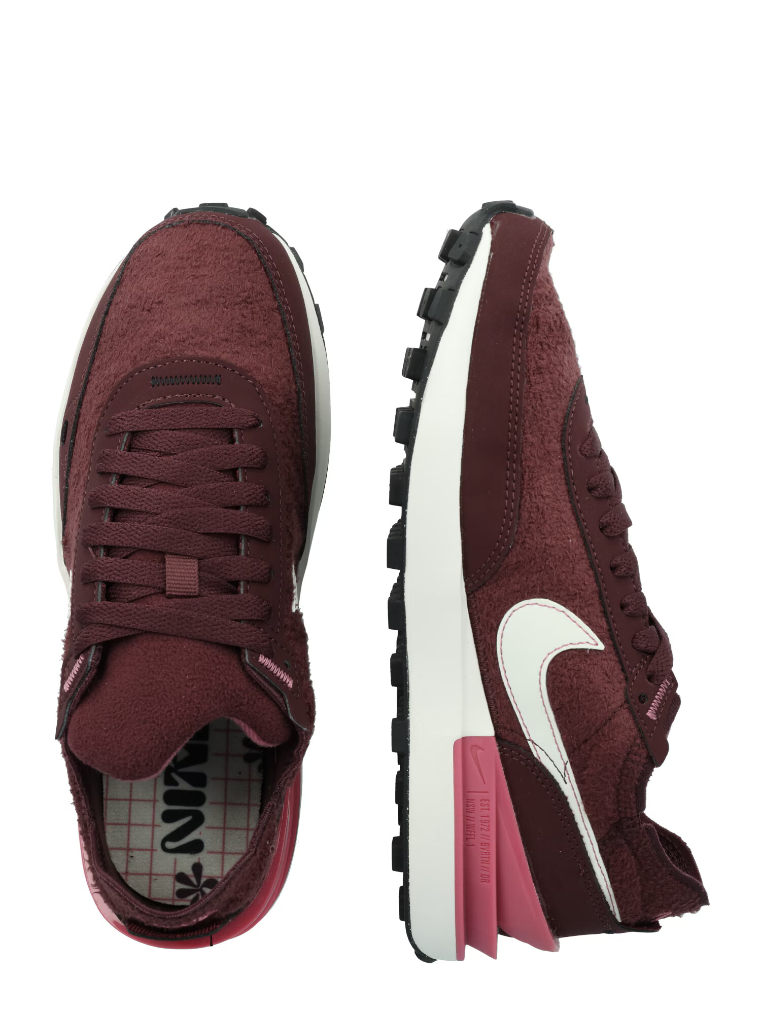 Nike Sportswear Nizke superge 'Waffle One SE' burgund / bela - Pepit.si