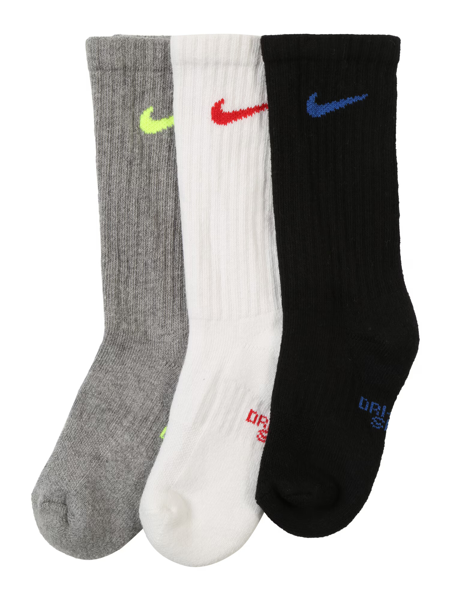 Nike Sportswear Nogavice 'Cushioned Crew Training Socks (3 Pair)' bela / siva / črna - Pepit.si