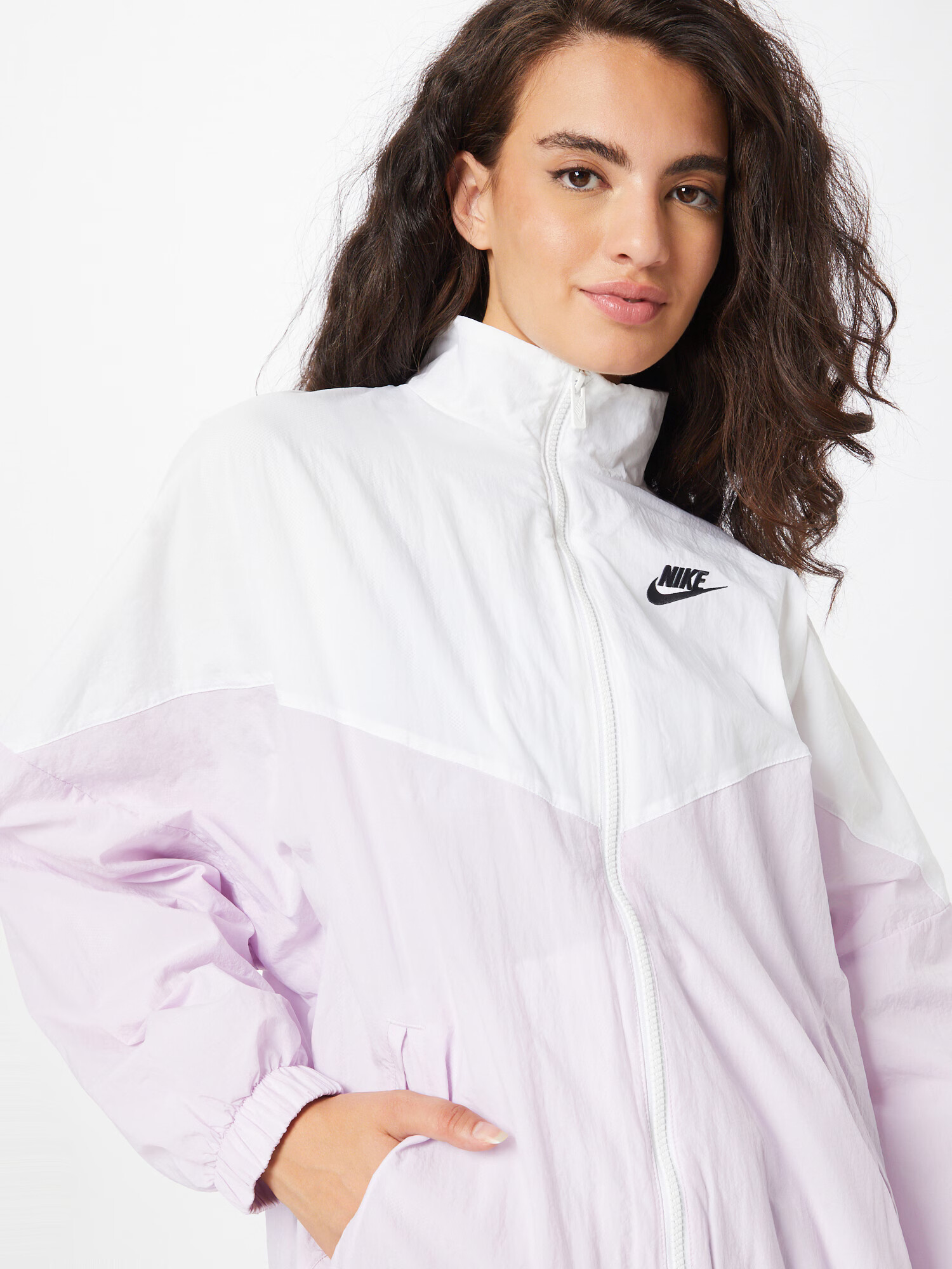 Nike Sportswear Prehodna jakna roza / črna / bela - Pepit.si