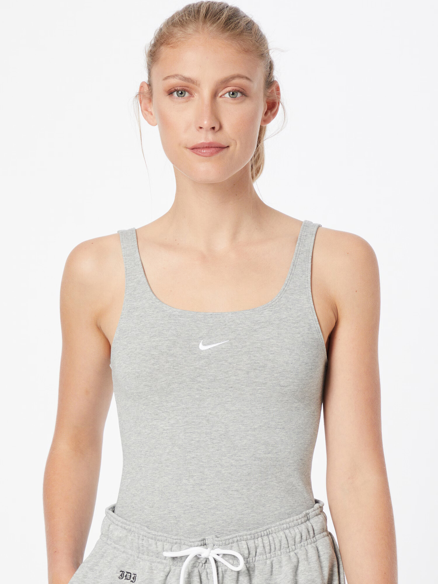 Nike Sportswear Top pegasto siva / bela - Pepit.si