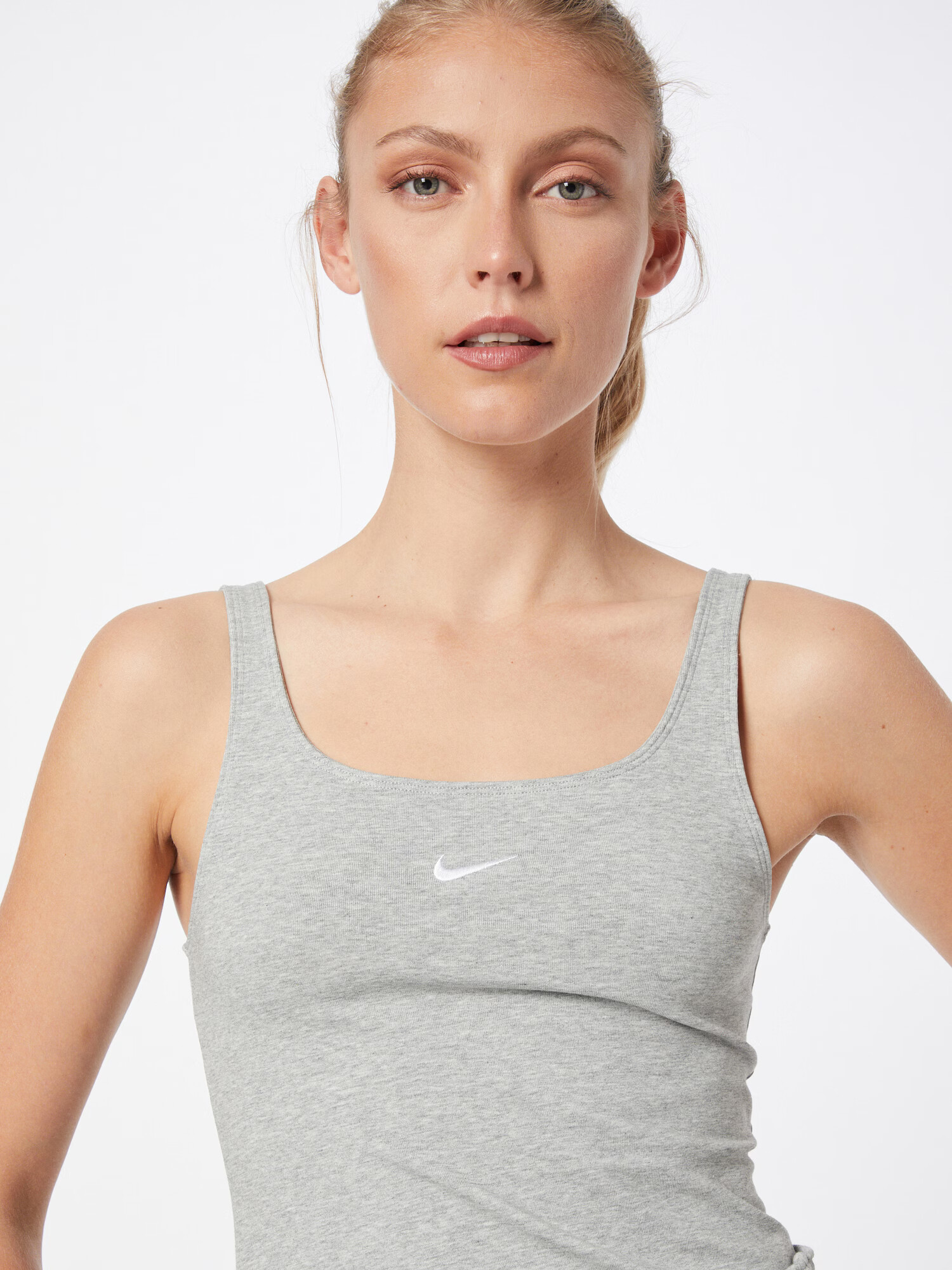 Nike Sportswear Top pegasto siva / bela - Pepit.si