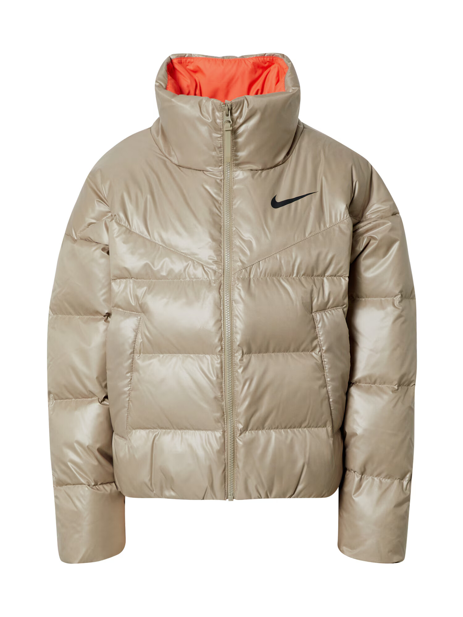 Nike Sportswear Zimska jakna temno bež / črna / temno oranžna - Pepit.si