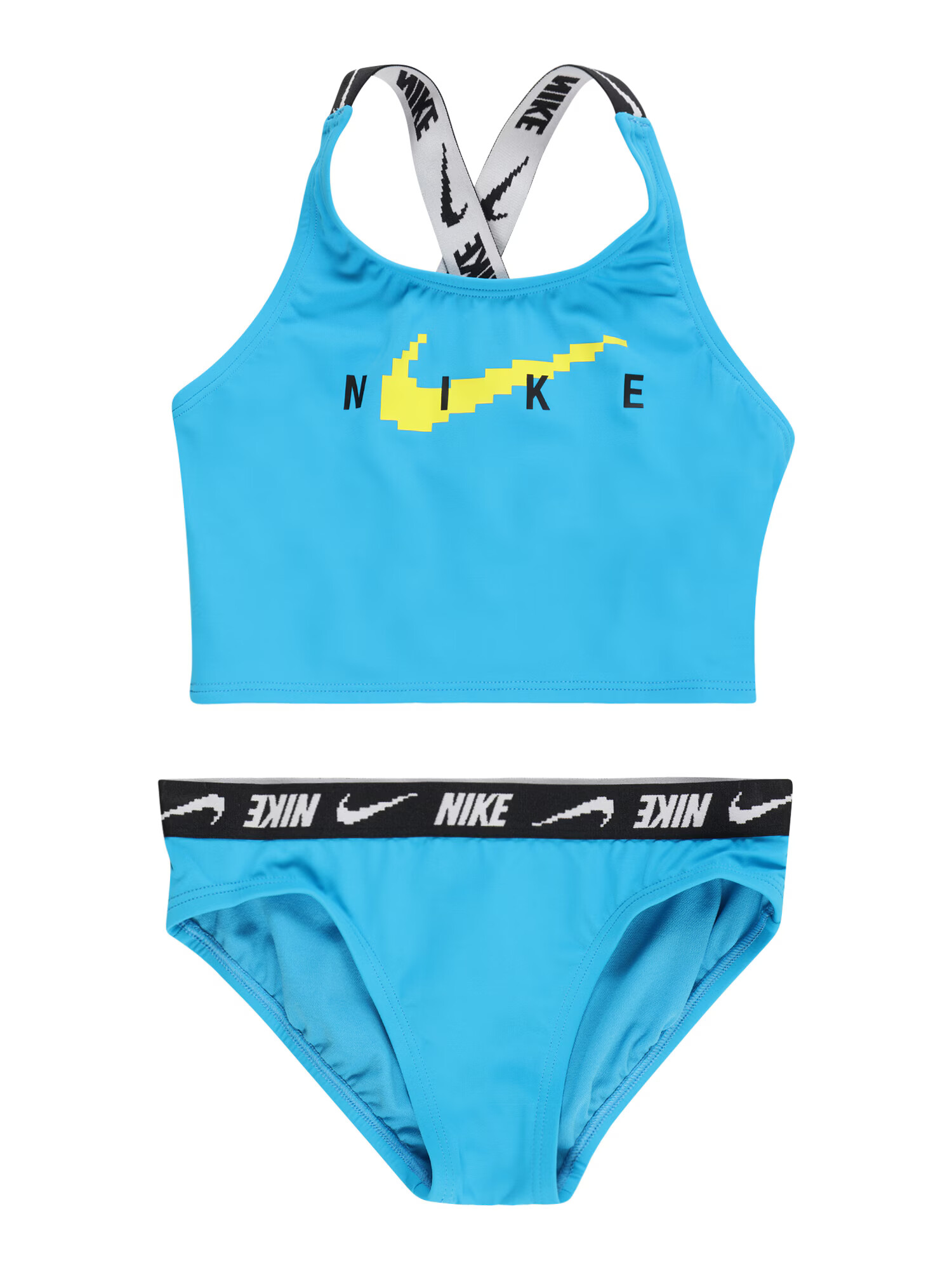 Nike Swim Športna kopalna moda cijansko modra / limeta / črna / bela - Pepit.si