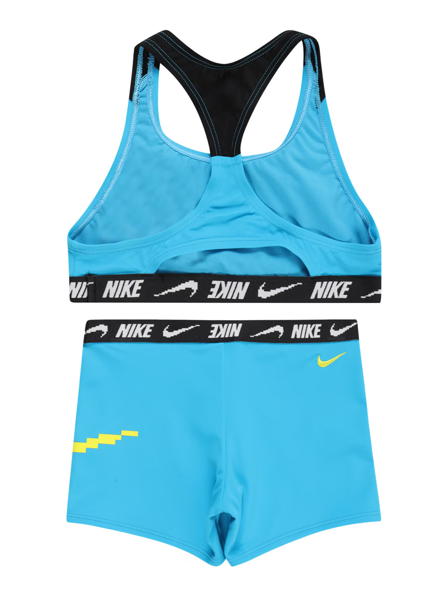 Nike Swim Športna kopalna moda svetlo modra / svetlo zelena / črna / off-bela - Pepit.si