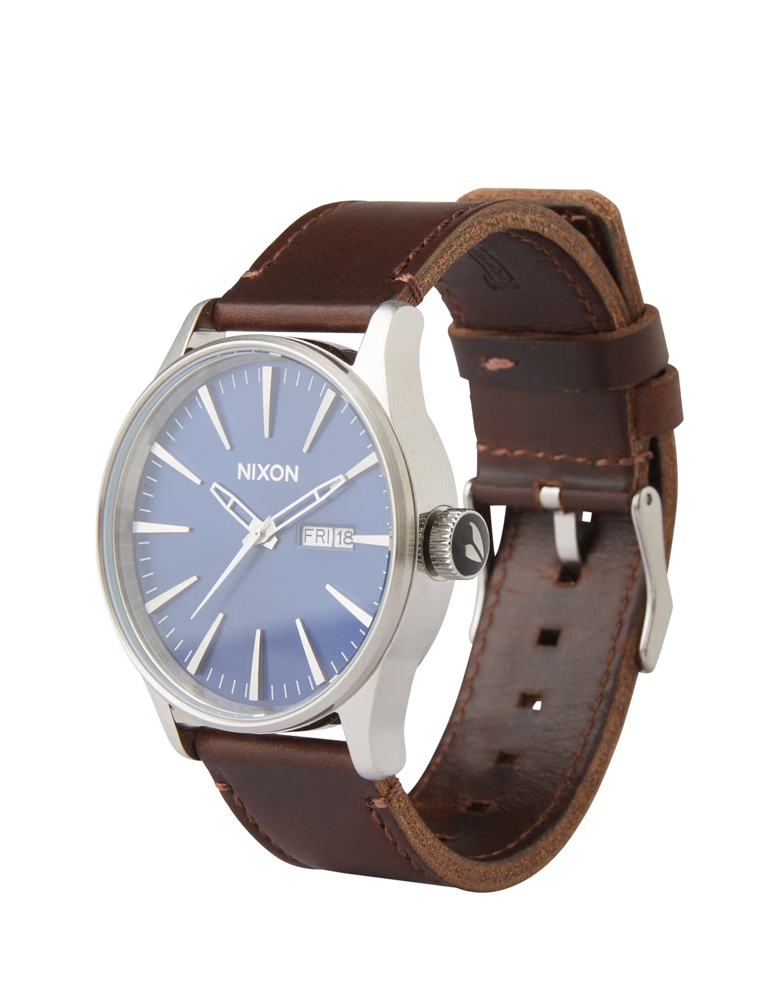 Nixon Analogna ura 'Sentry Leather' modra / rjava / srebrna - Pepit.si