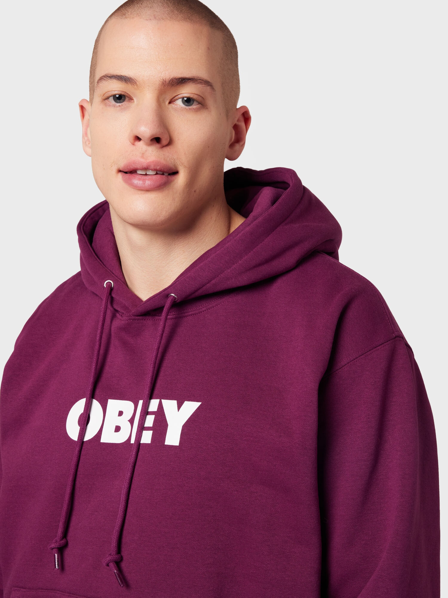 Obey Majica burgund / bela - Pepit.si