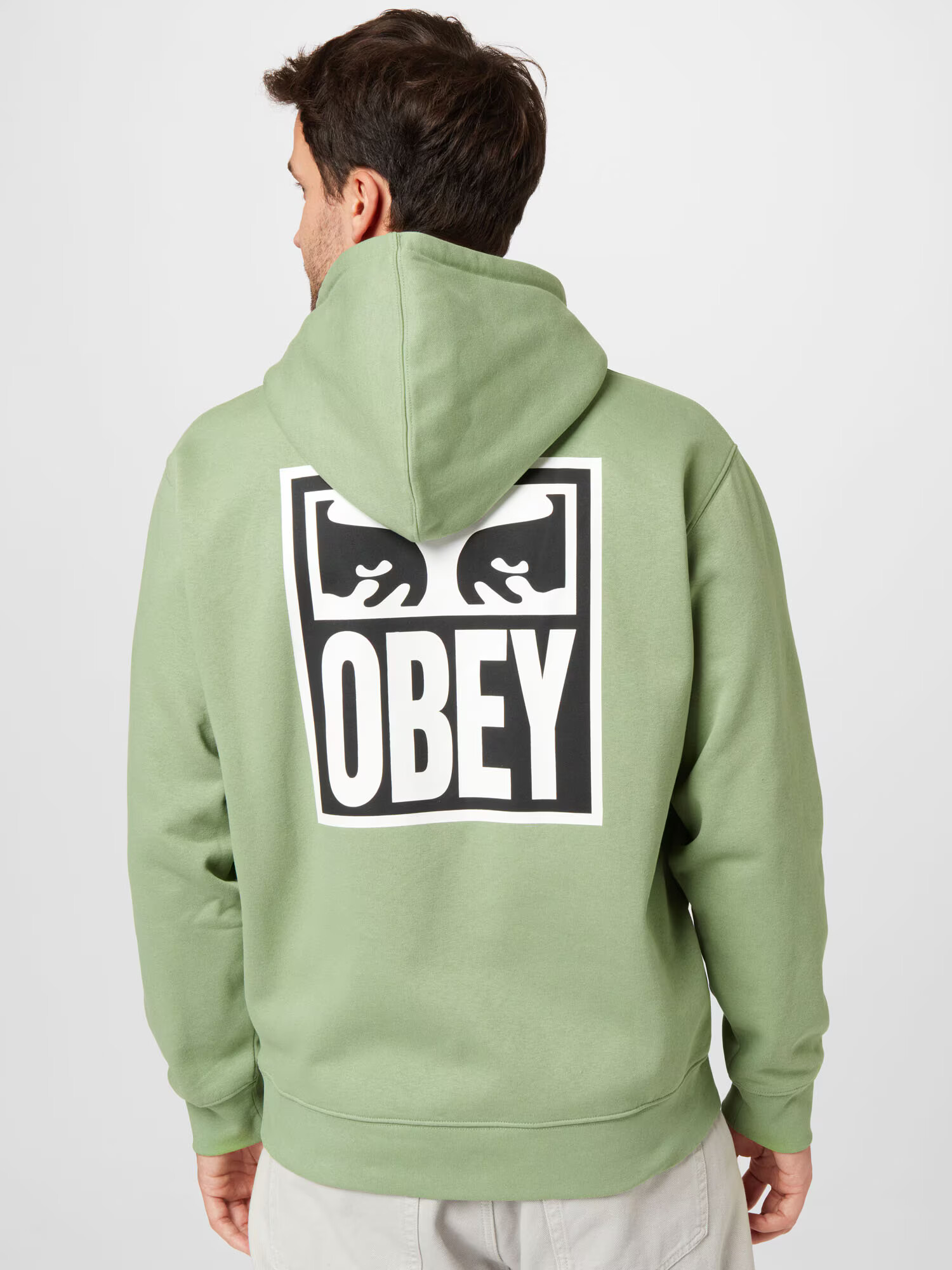 Obey Majica pastelno zelena / črna / bela - Pepit.si