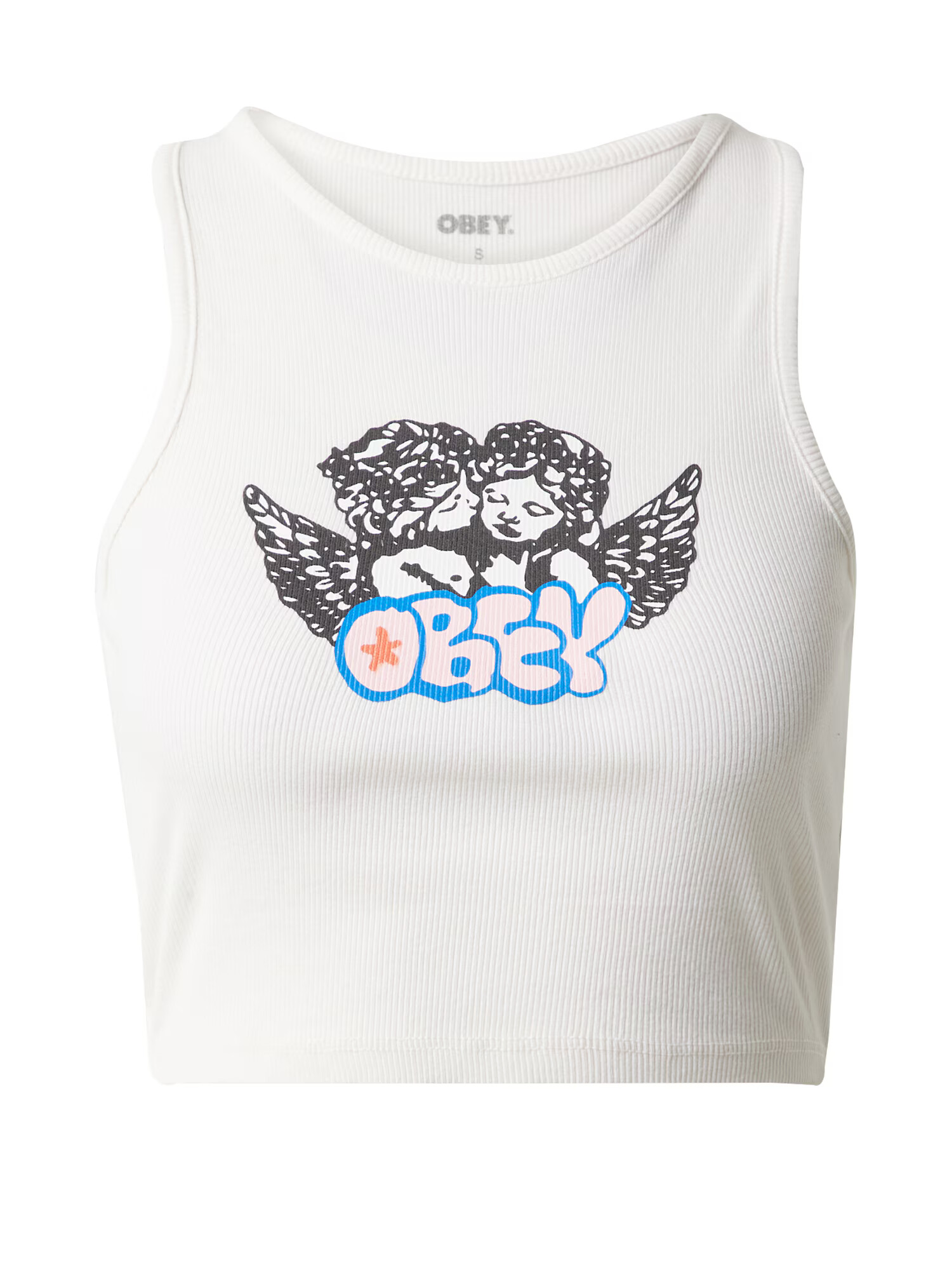 Obey Top 'CHEEK KISS' modra / pastelno oranžna / črna / bela - Pepit.si