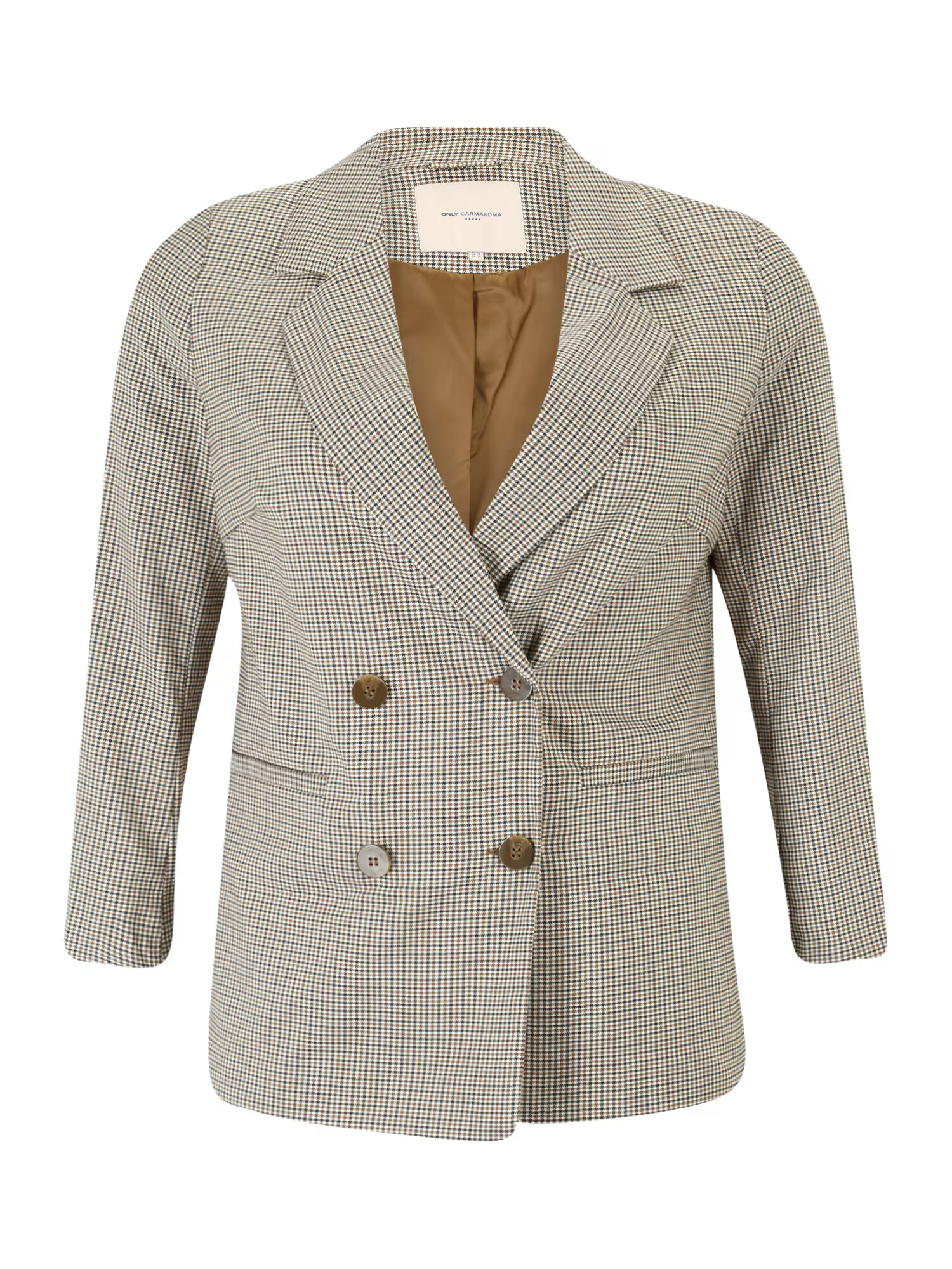 ONLY Carmakoma Blazer 'Dita' rjava / črna / bela - Pepit.si