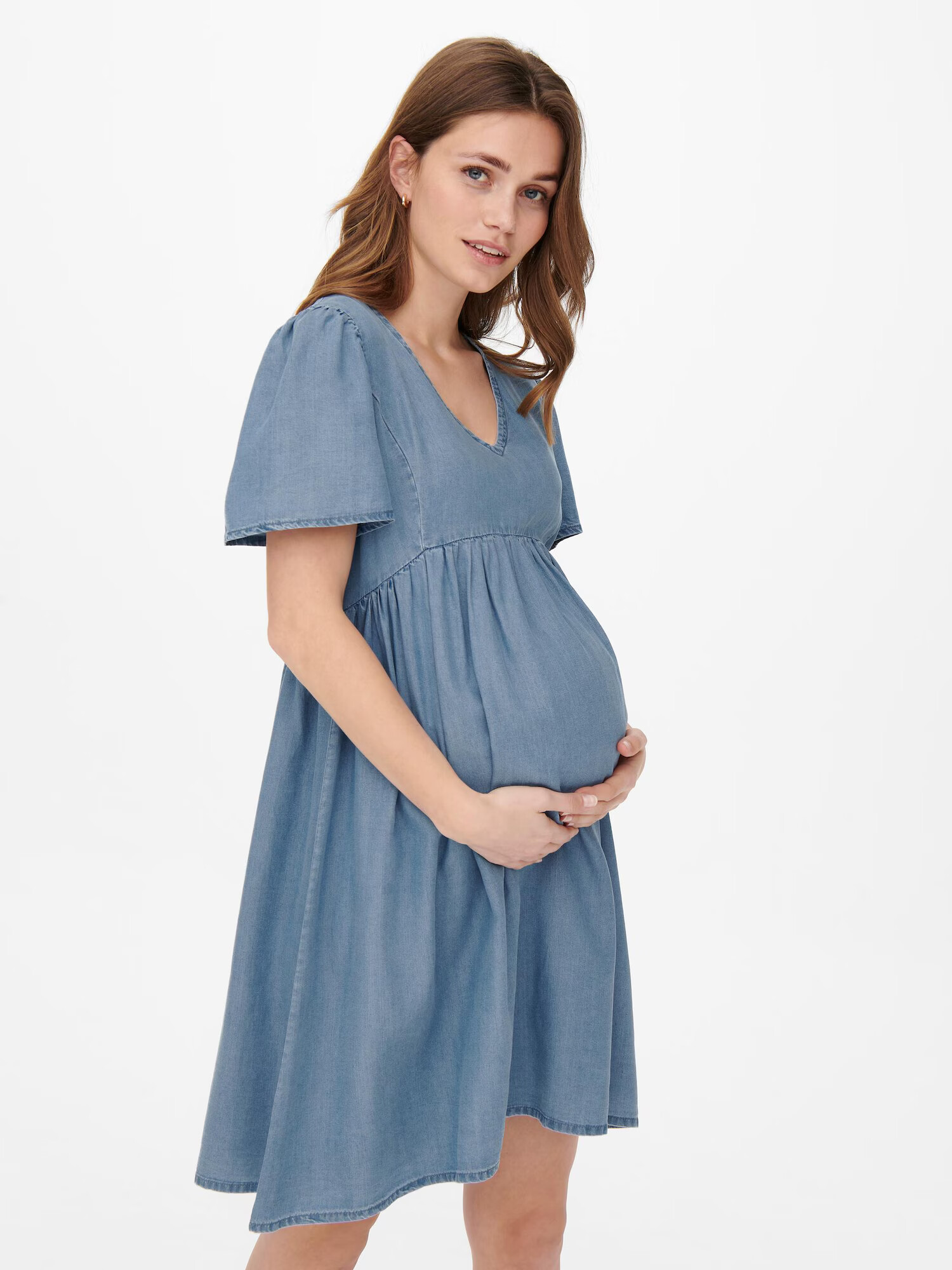 Only Maternity Obleka moder denim - Pepit.si