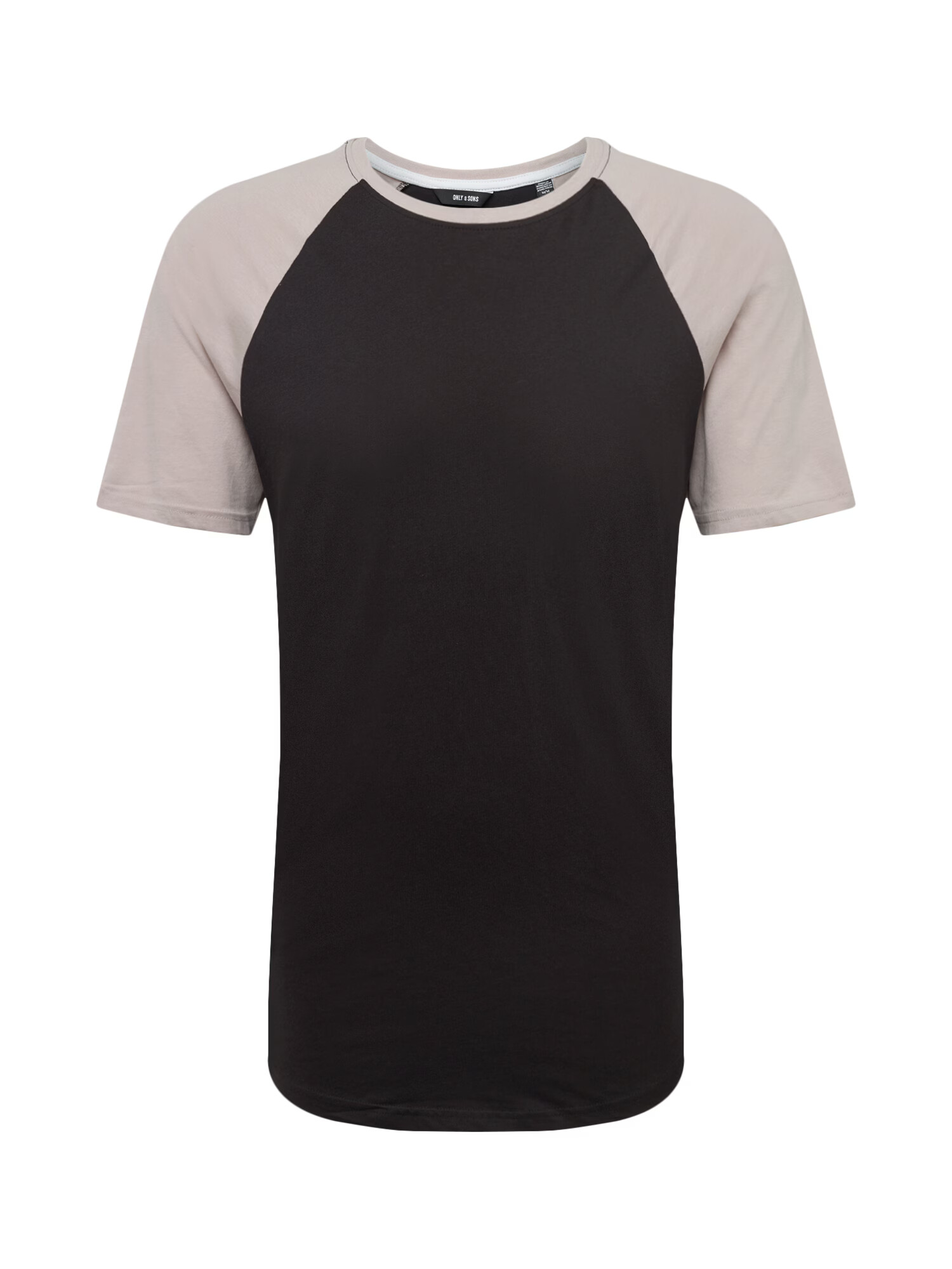 Only & Sons Majica 'LOGAN RAGLAN LONGY TEE' črna / bela - Pepit.si